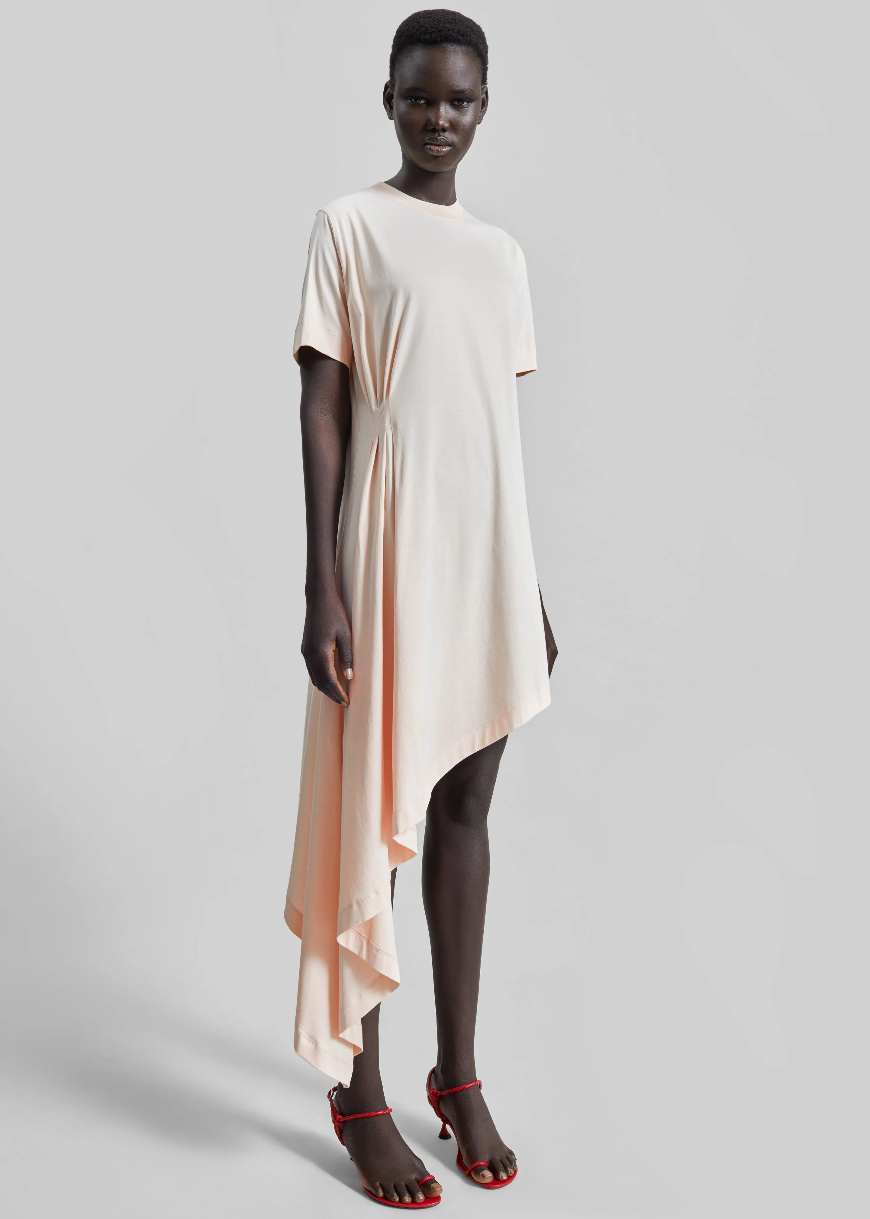 Loulou de Saison Igari Asymmetric T-Shirt Dress - Cream Rose sold by Frankie Shop product image thumbnail 3