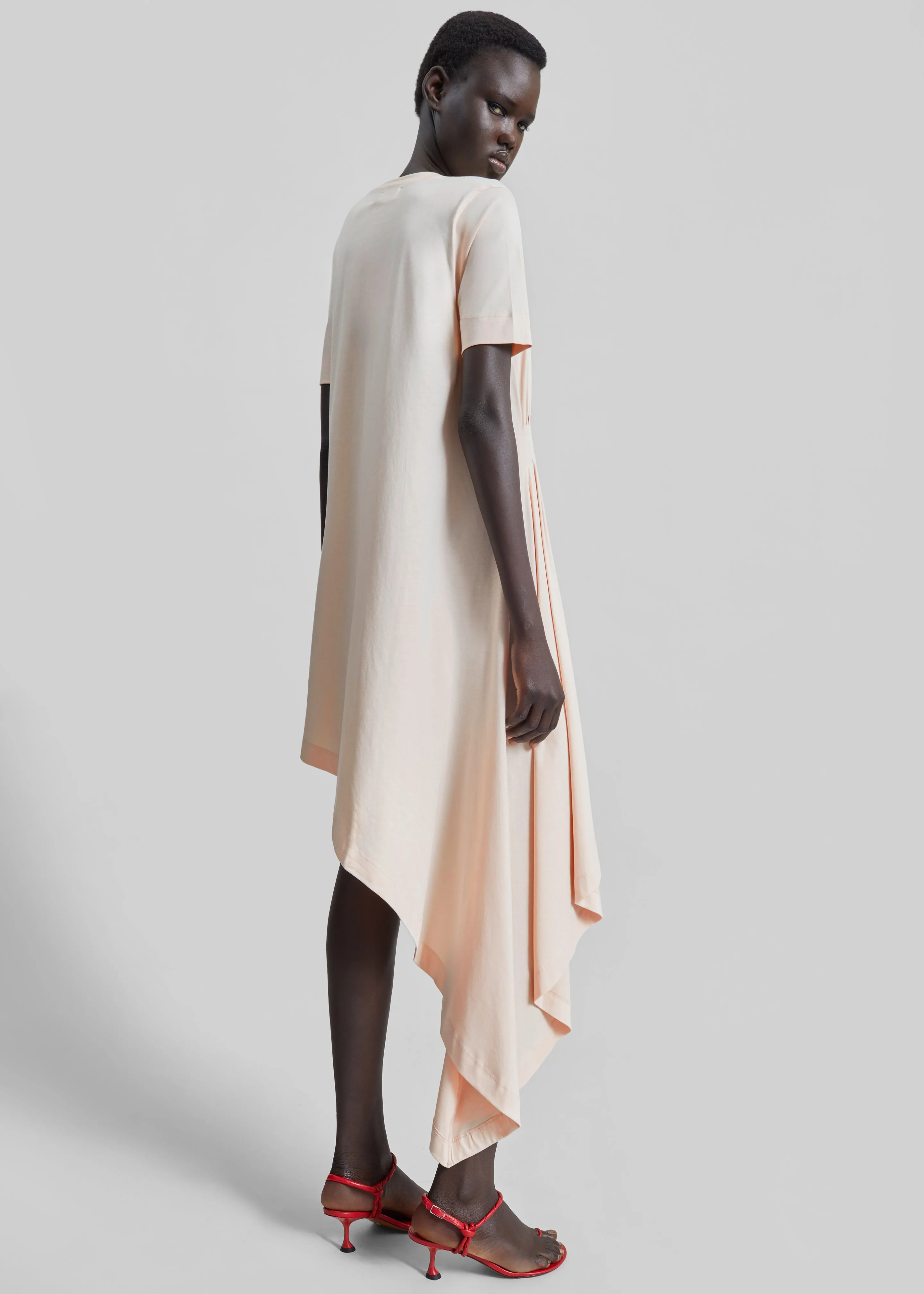 Loulou de Saison Igari Asymmetric T-Shirt Dress - Cream Rose sold by Frankie Shop product image thumbnail 4