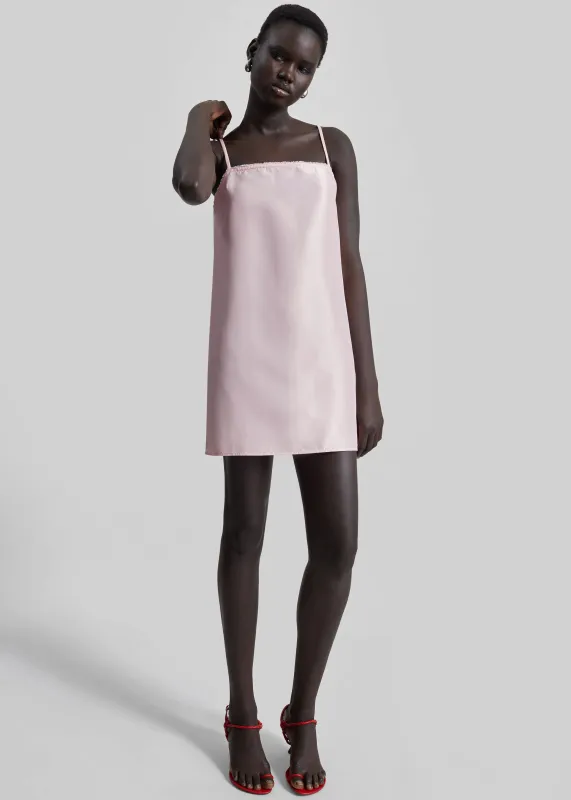 Matin Satin Mini Dress - Palest Pink made by Frankie Shop