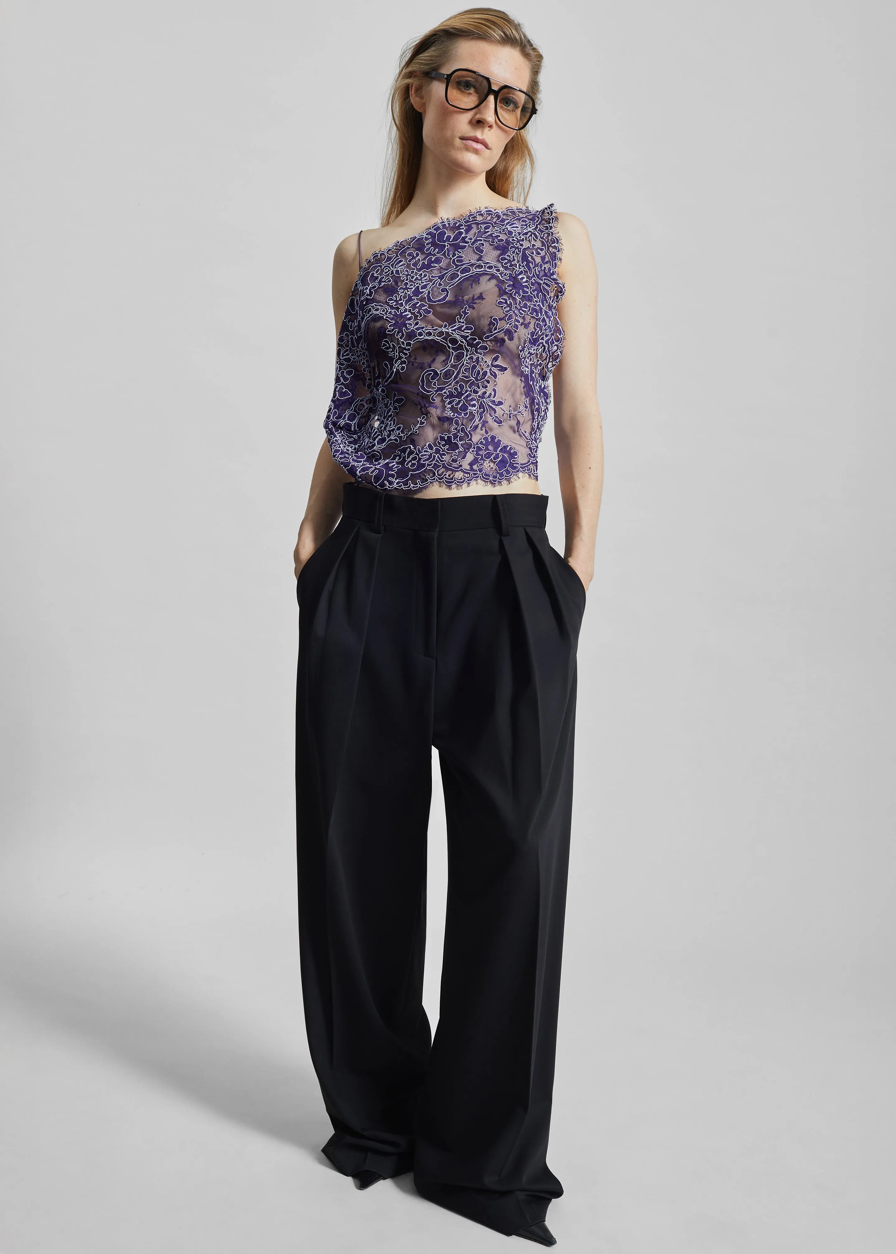 Christopher Esber Iris Floating Lace Cami - Dark Viola sold by Frankie Shop product image thumbnail 5
