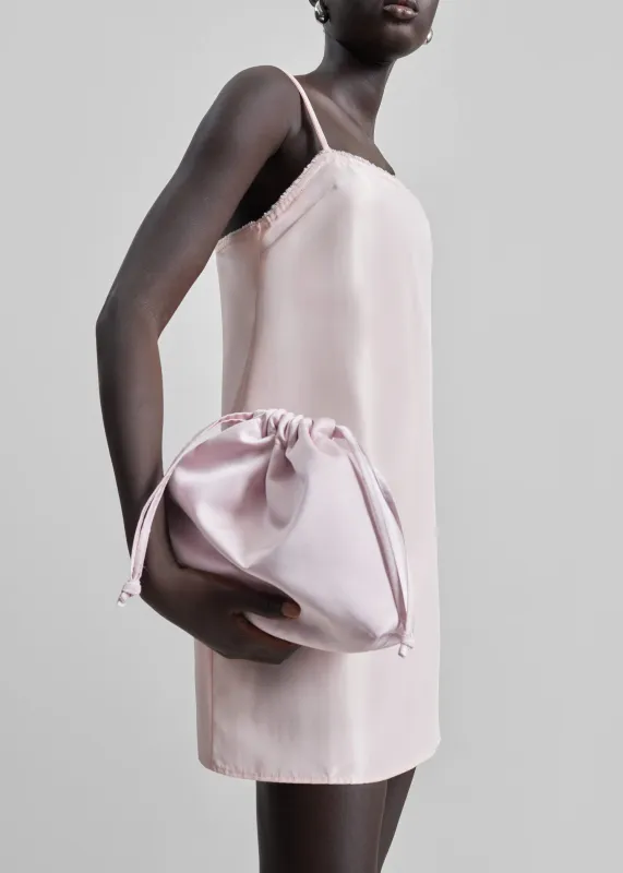 Morgan Satin Small Pouch - Faded Pink made by Frankie Shop