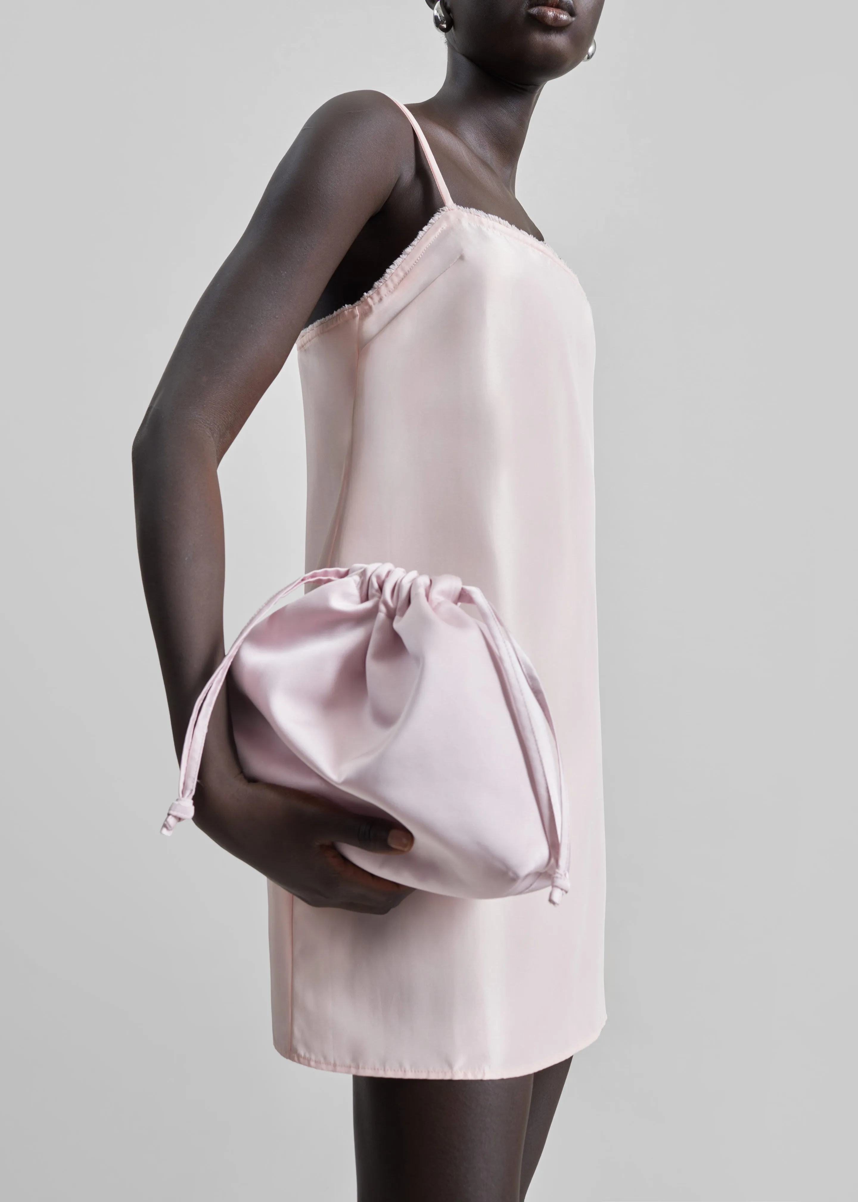 Morgan Satin Small Pouch - Faded Pink sold by Frankie Shop