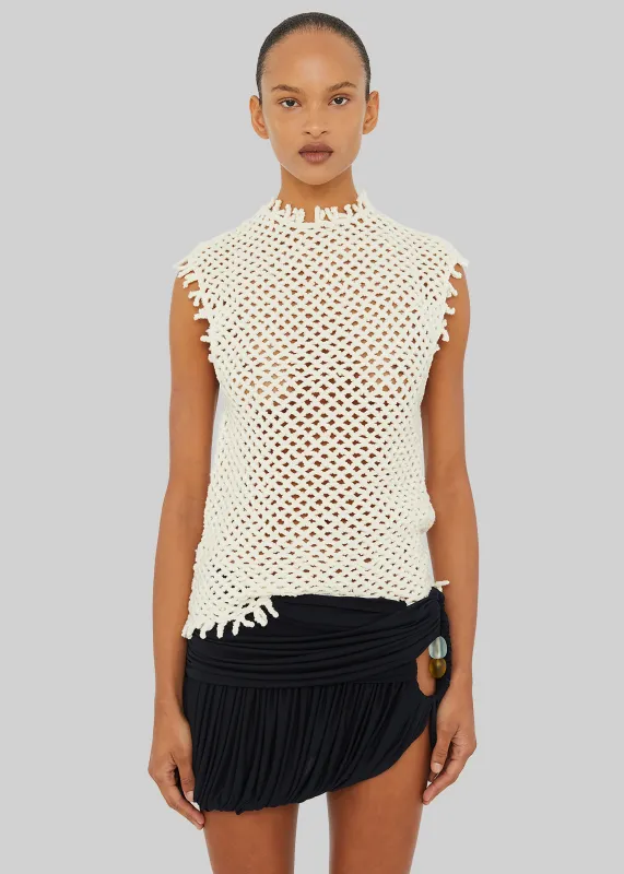 Christopher Esber Lattice Knit Tank - White sold by Frankie Shop