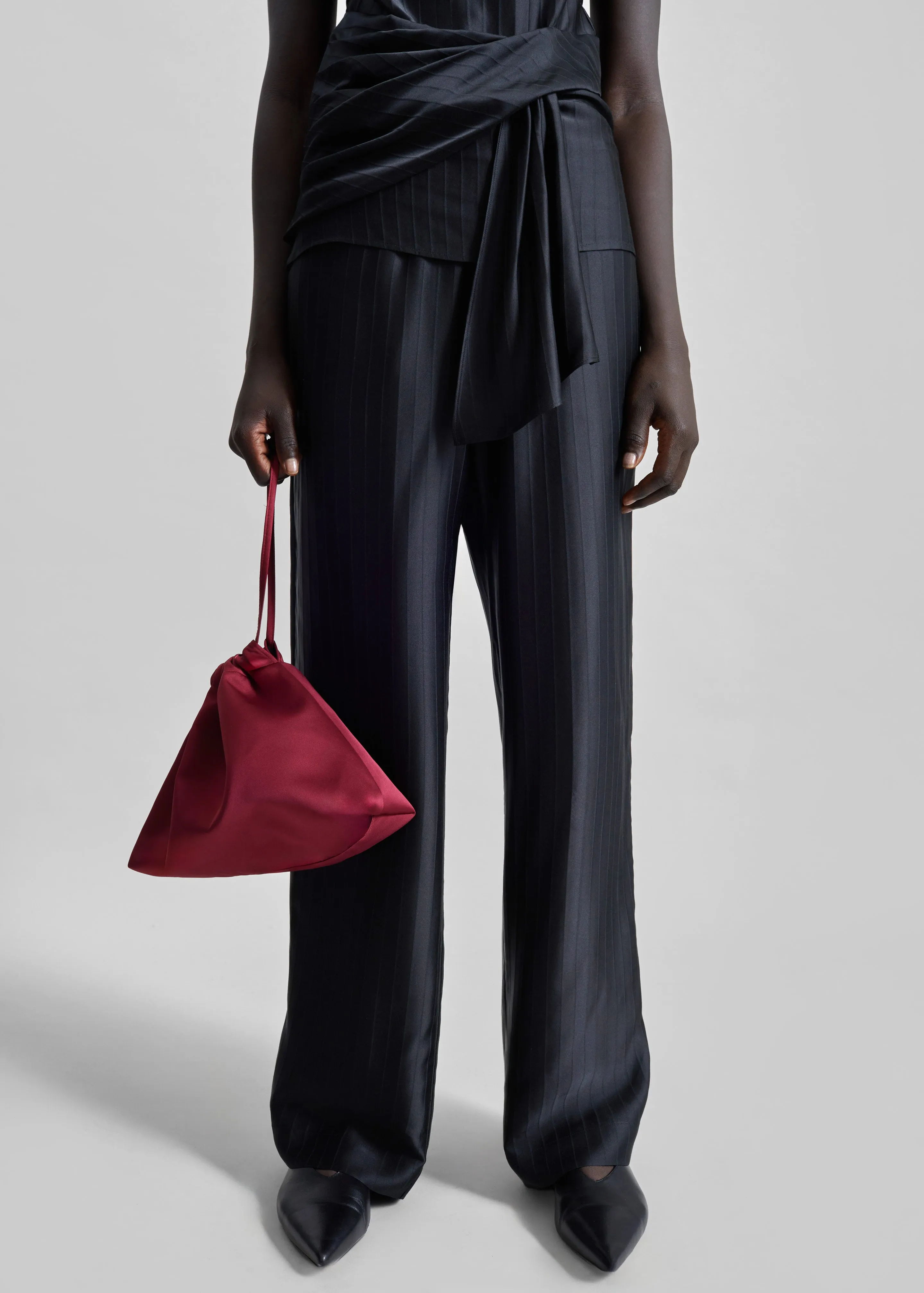 Morgan Satin Small Pouch - Burgundy sold by Frankie Shop product image thumbnail 2