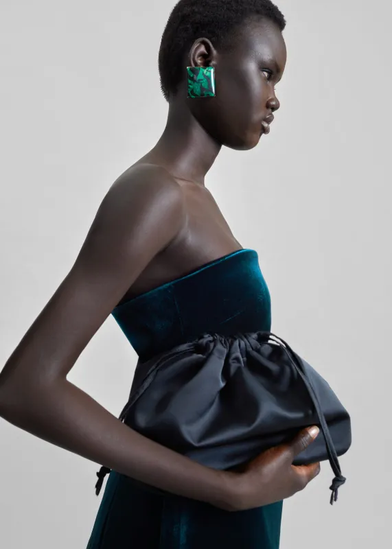 Morgan Satin Small Pouch - Black made by Frankie Shop