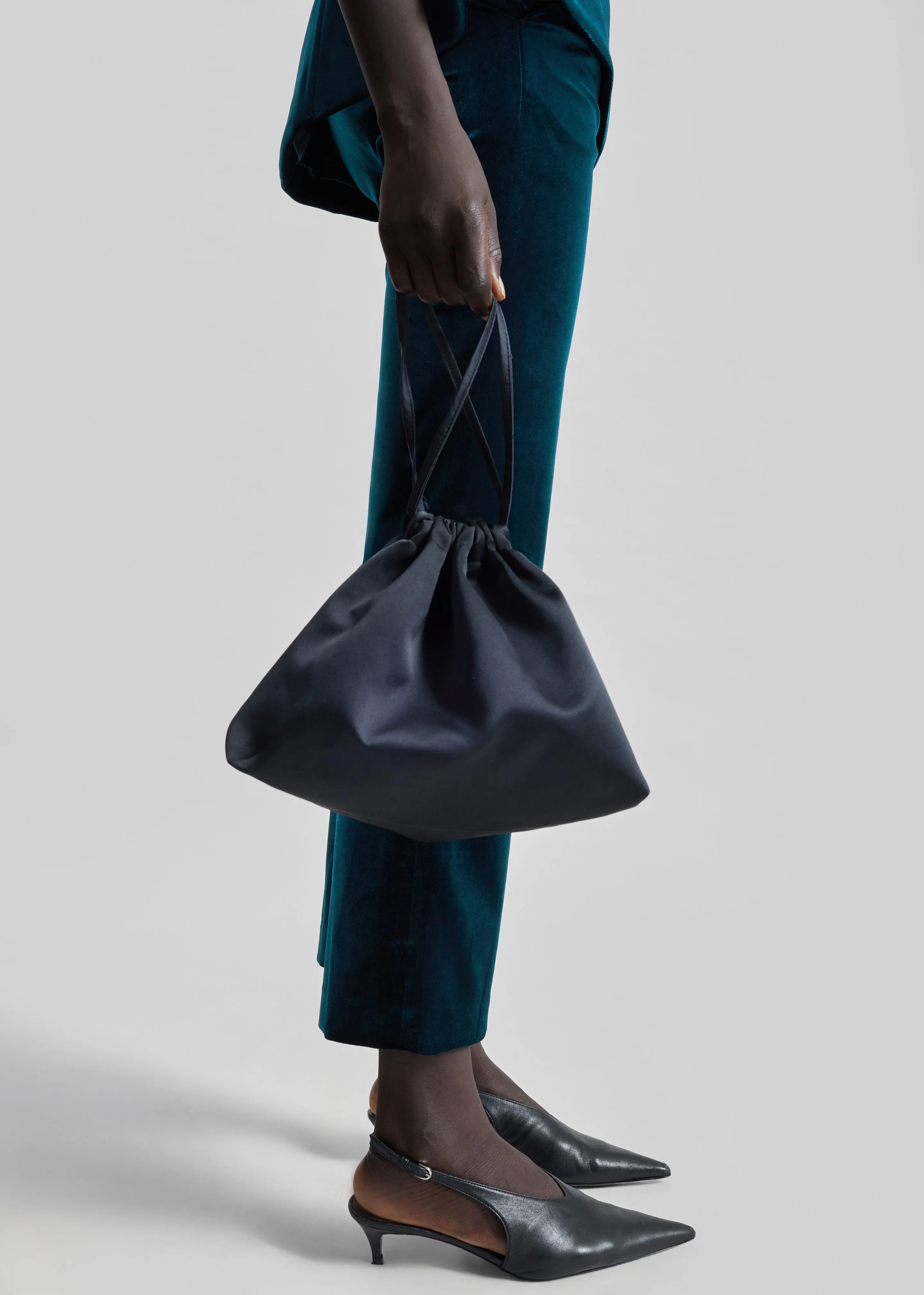 Morgan Satin Small Pouch - Black sold by Frankie Shop product image thumbnail 3