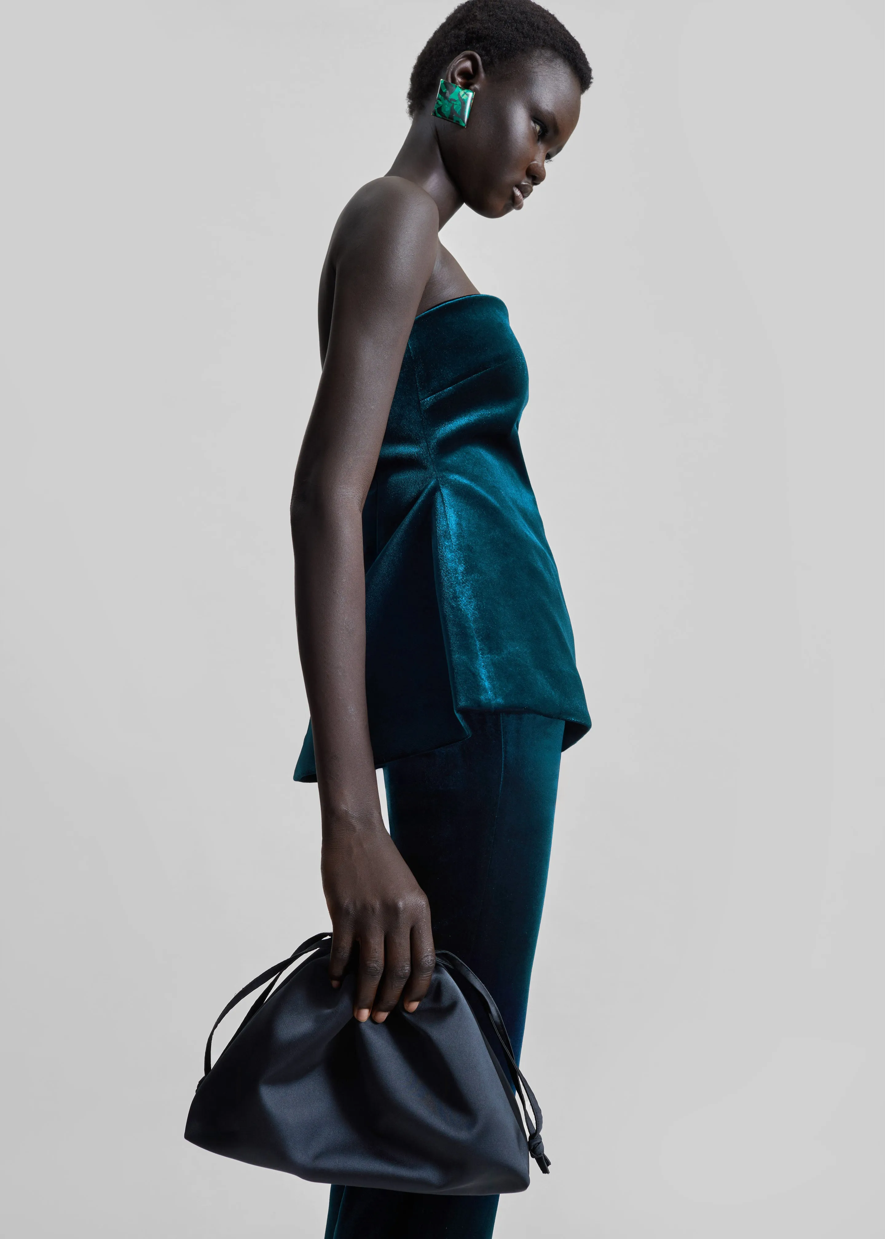 Morgan Satin Small Pouch - Black sold by Frankie Shop product image thumbnail 5