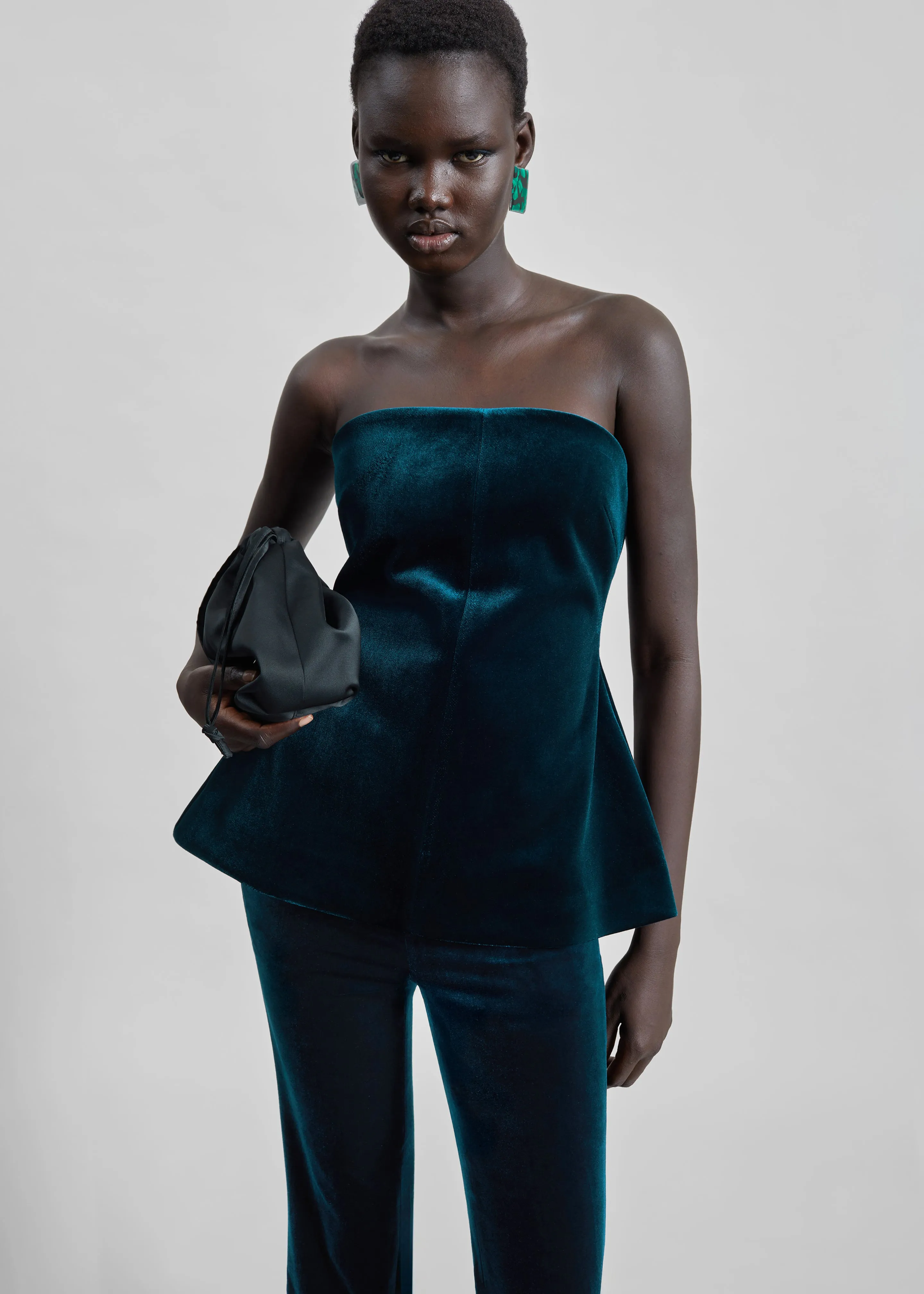 Laila Velvet Hourglass Bustier - Deep Green sold by Frankie Shop product image thumbnail 3