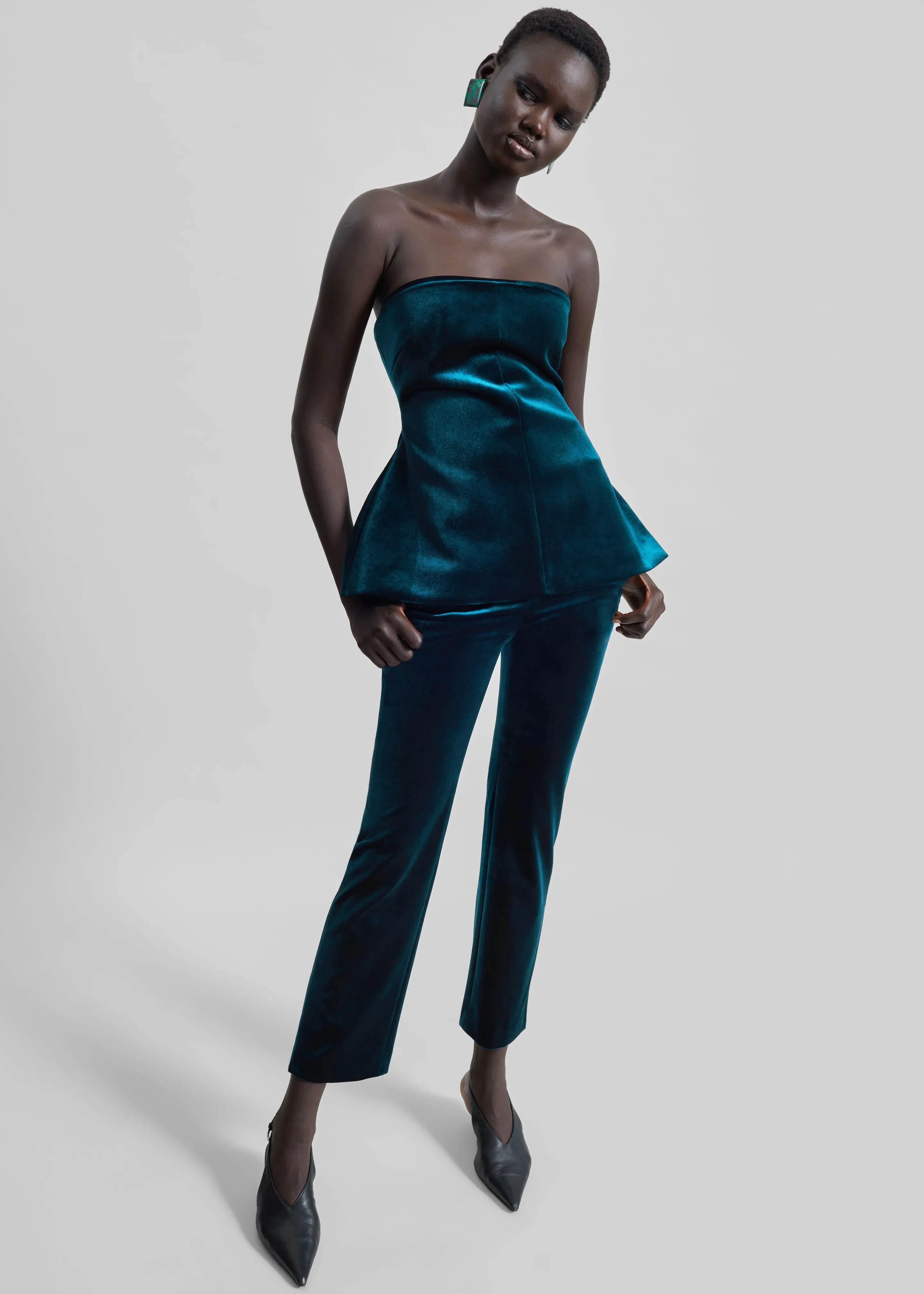 Laila Velvet Hourglass Bustier - Deep Green sold by Frankie Shop product image thumbnail 4
