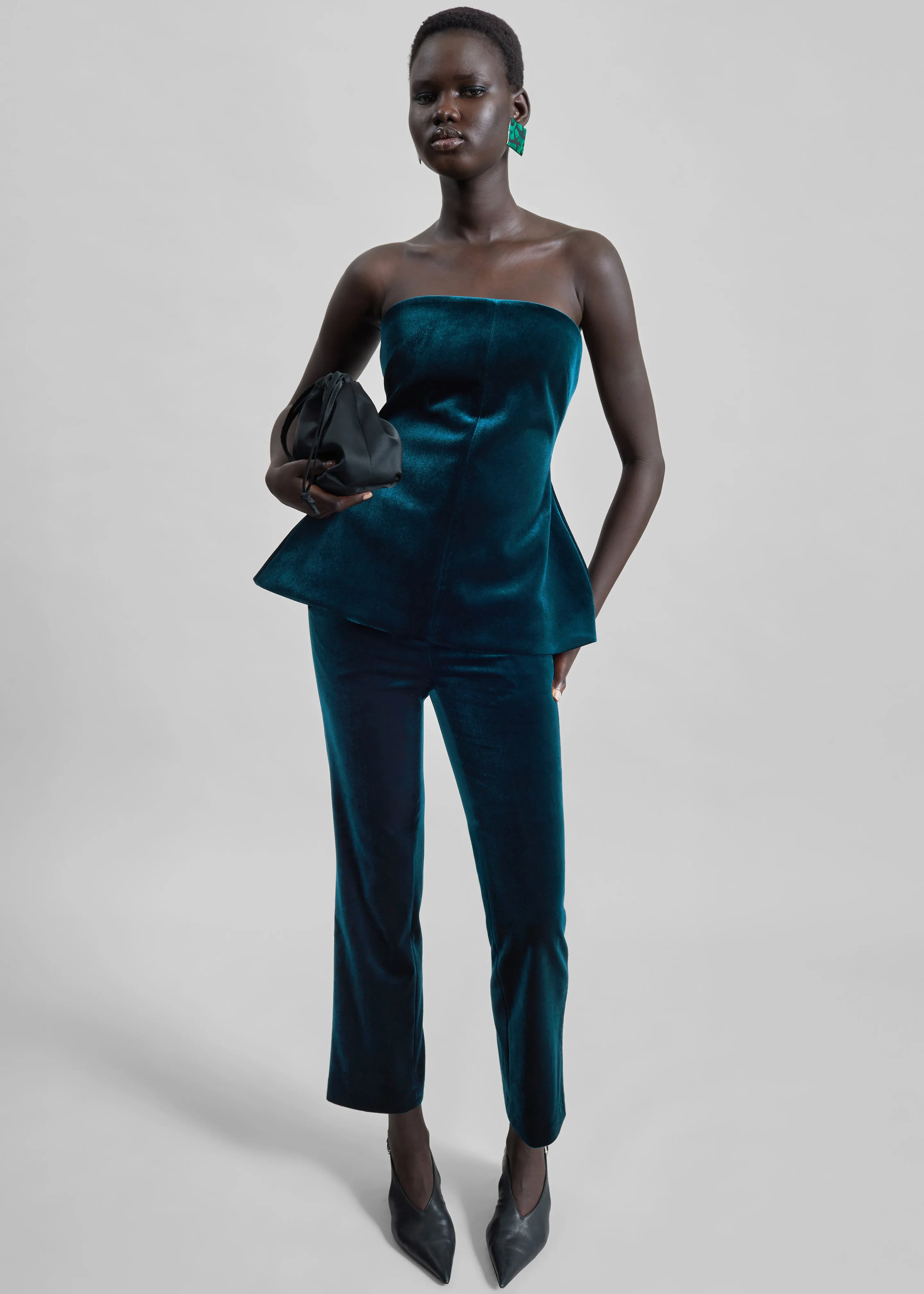 Laila Velvet Hourglass Bustier - Deep Green sold by Frankie Shop product image thumbnail 2