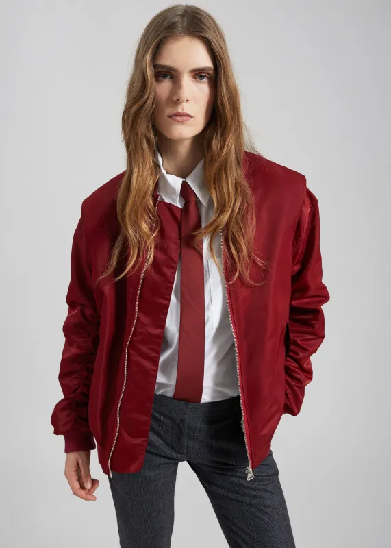 Stellan Faux Shearling Oversized Bomber Jacket - Red made by Frankie Shop