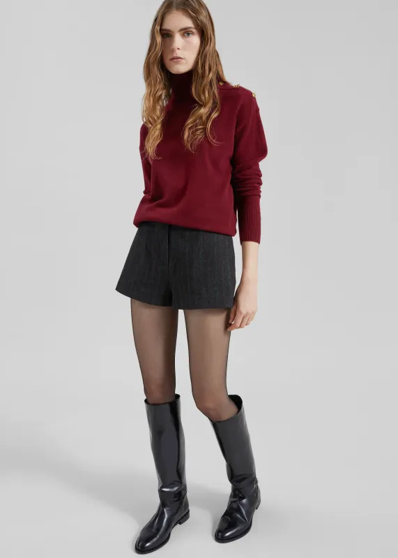 Natick Hot Pants - Charcoal Multi Stripe sold by Frankie Shop