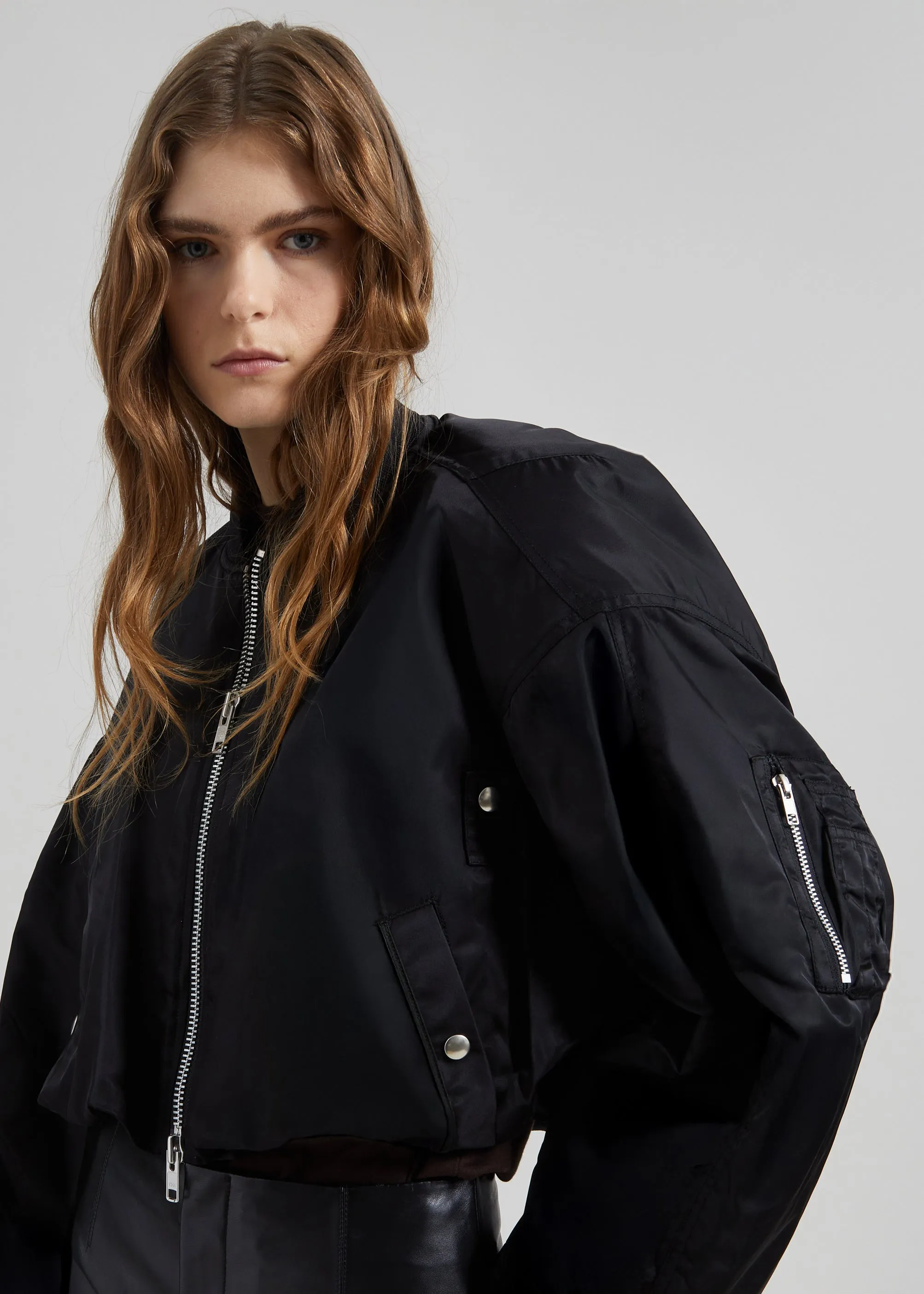 Skagen Cropped Trapeze Bomber Jacket - Black sold by Frankie Shop product image thumbnail 4