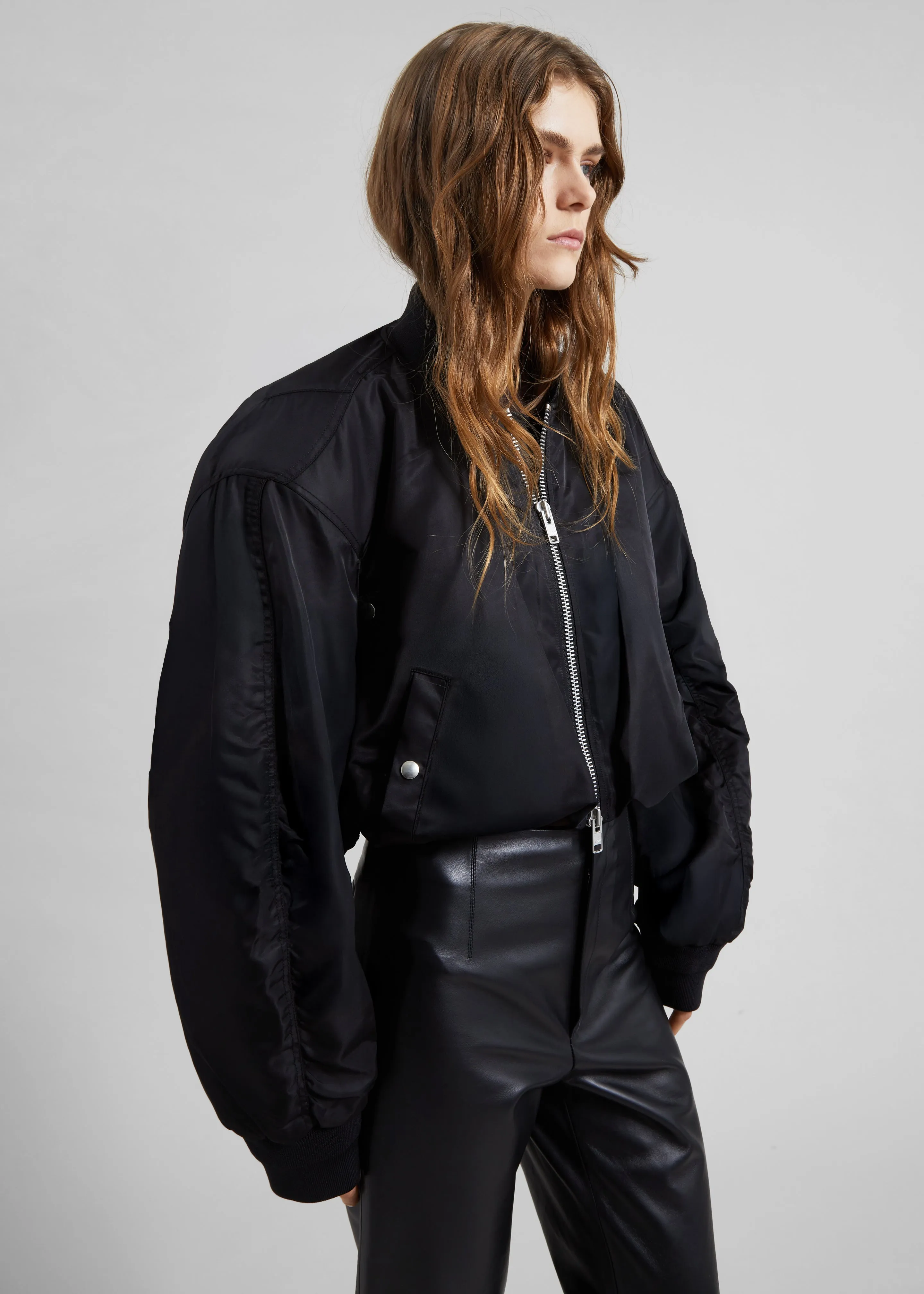 Skagen Cropped Trapeze Bomber Jacket - Black sold by Frankie Shop product image thumbnail 3