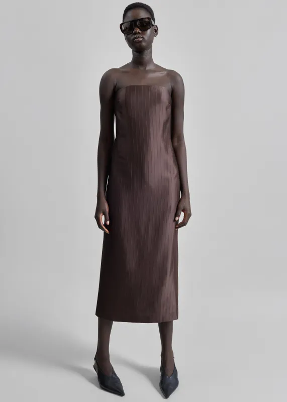 Loulou de Saison Giulia Bustier Dress - Dark Brown made by Loulou De Saison