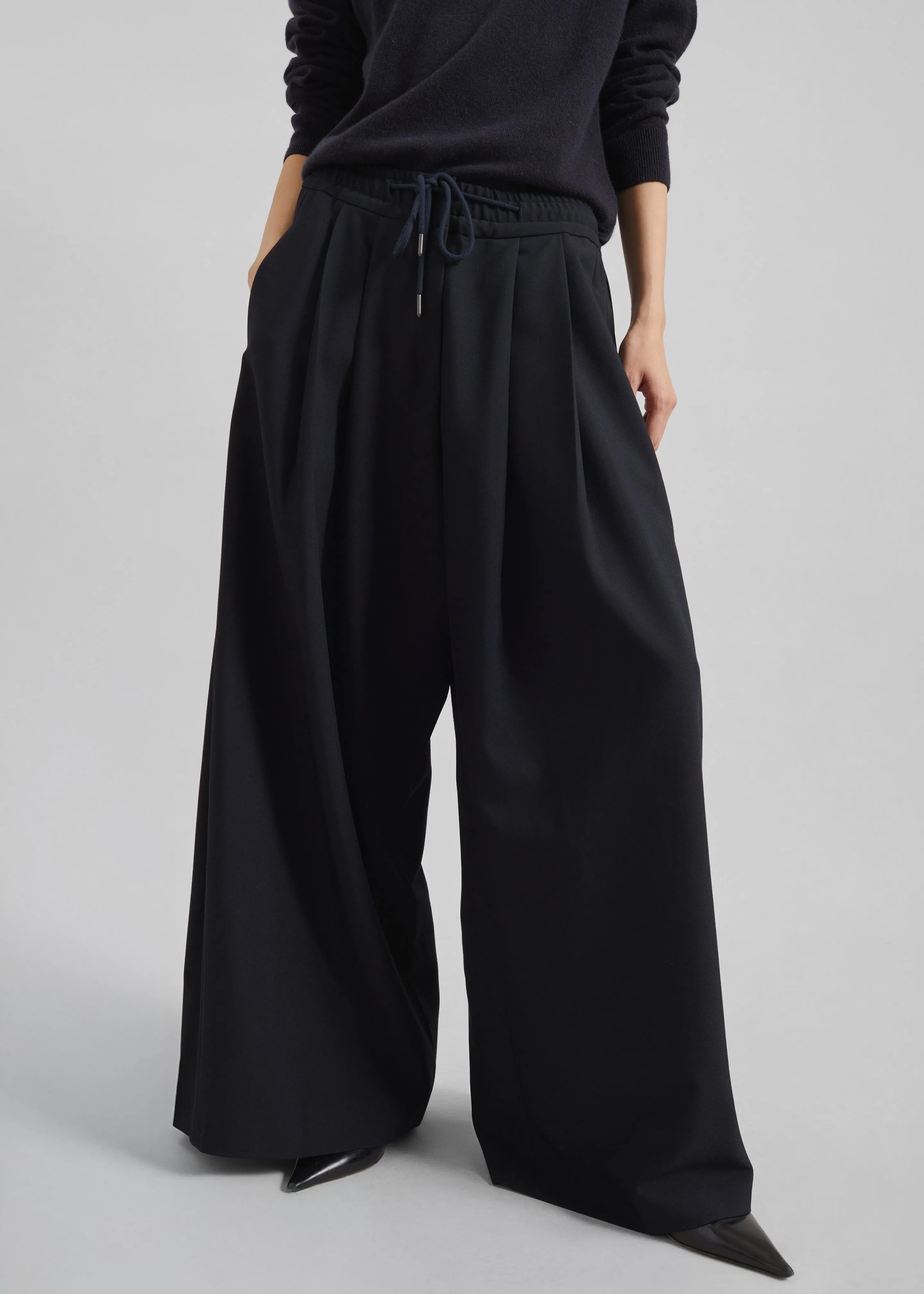 Corlen Pleated Wide Pants - Dark Navy sold by Frankie Shop product image thumbnail 5