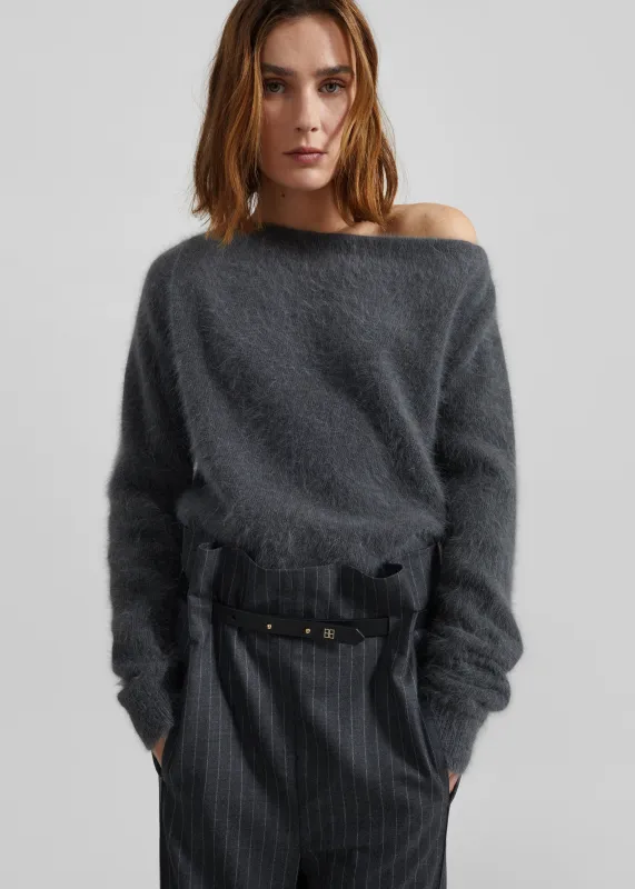 Almere Angora Fuzzy Sweater - Dark Grey sold by Frankie Shop