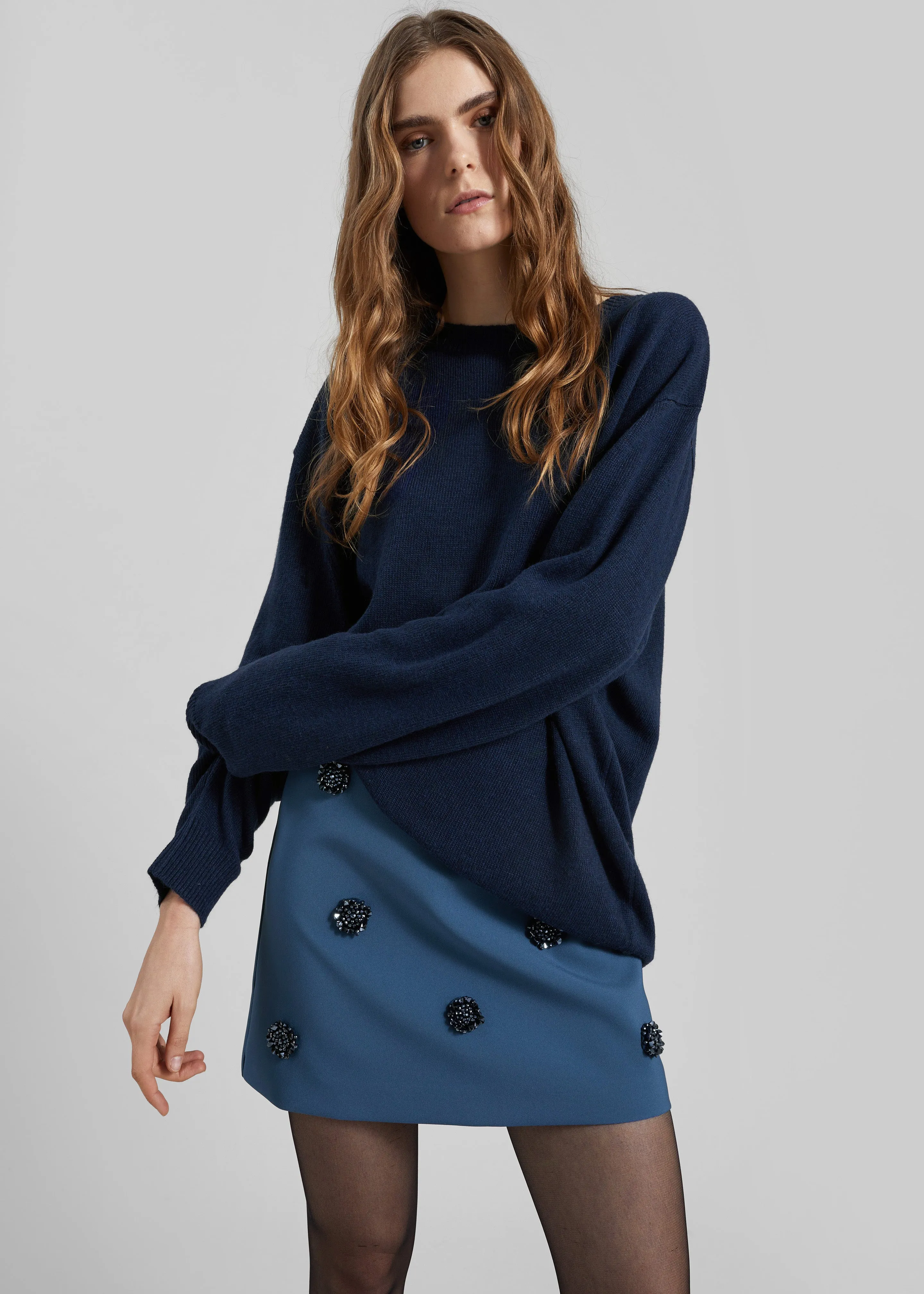 Nancy Embellished Mini Skirt - Blue sold by Frankie Shop product image thumbnail 3