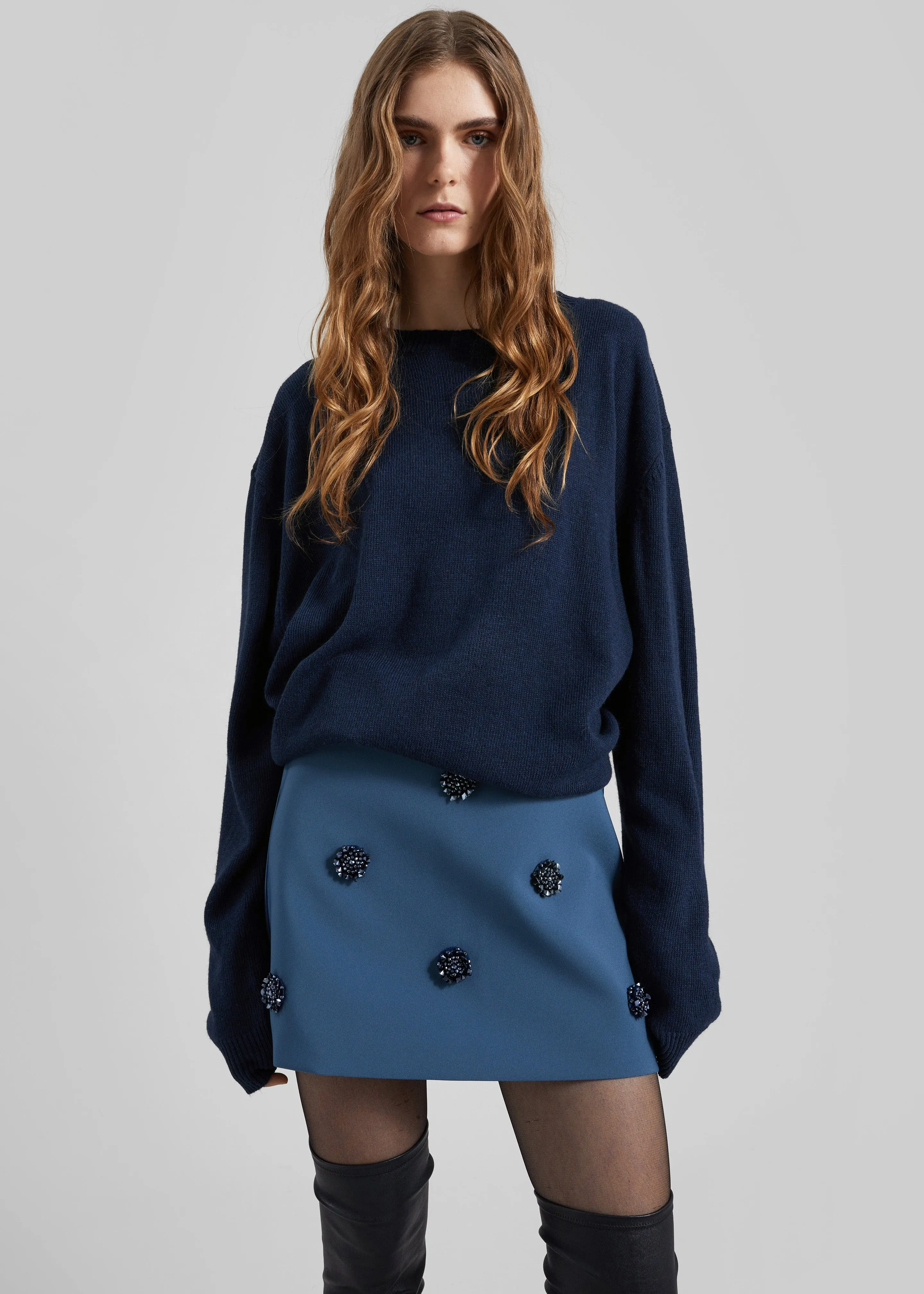 Nancy Embellished Mini Skirt - Blue sold by Frankie Shop product image thumbnail 5