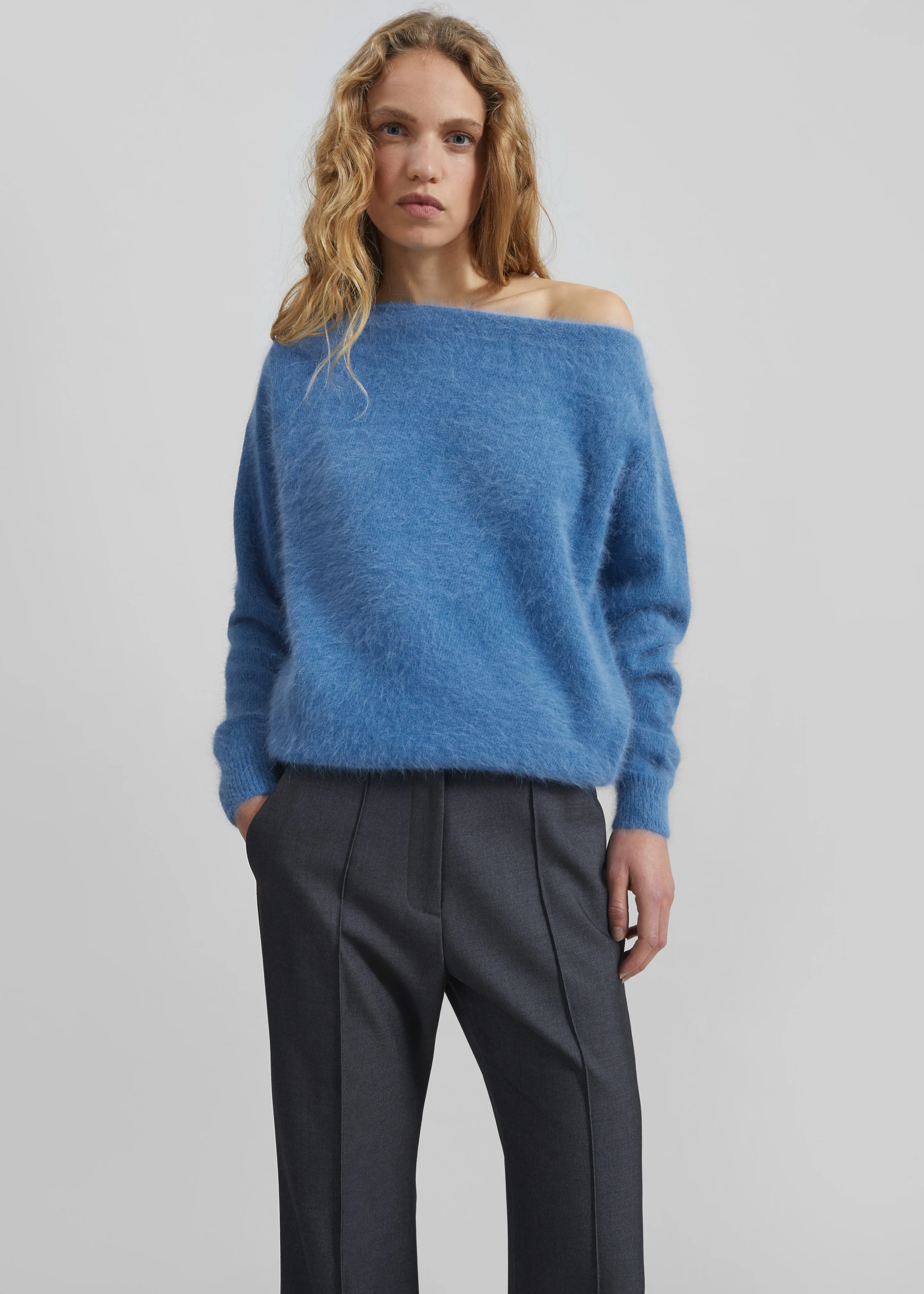 Almere Angora Fuzzy Sweater - Cobalt sold by Frankie Shop