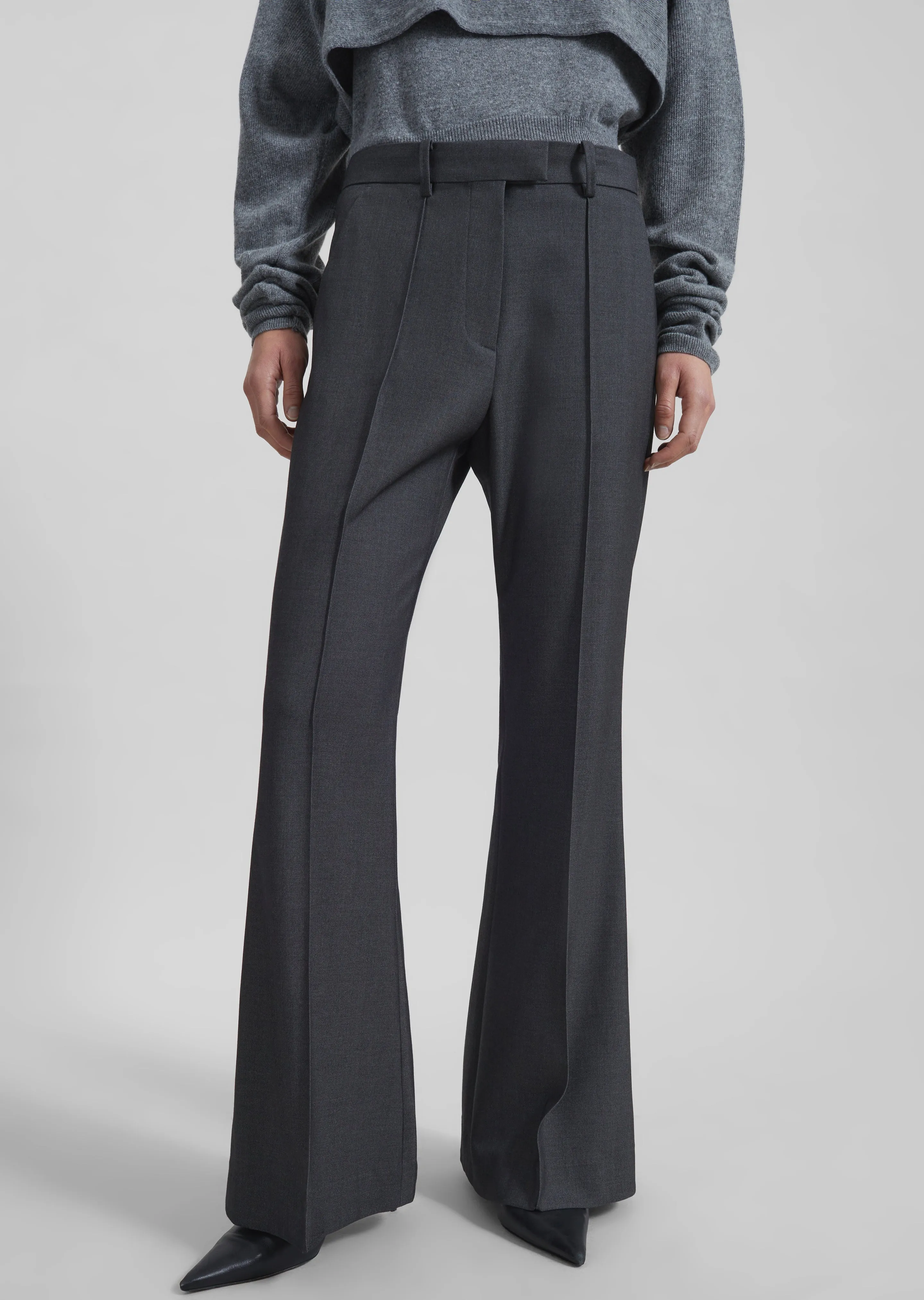 Kvale Pintuck Flared Trousers - Dark Grey sold by Frankie Shop product image thumbnail 4