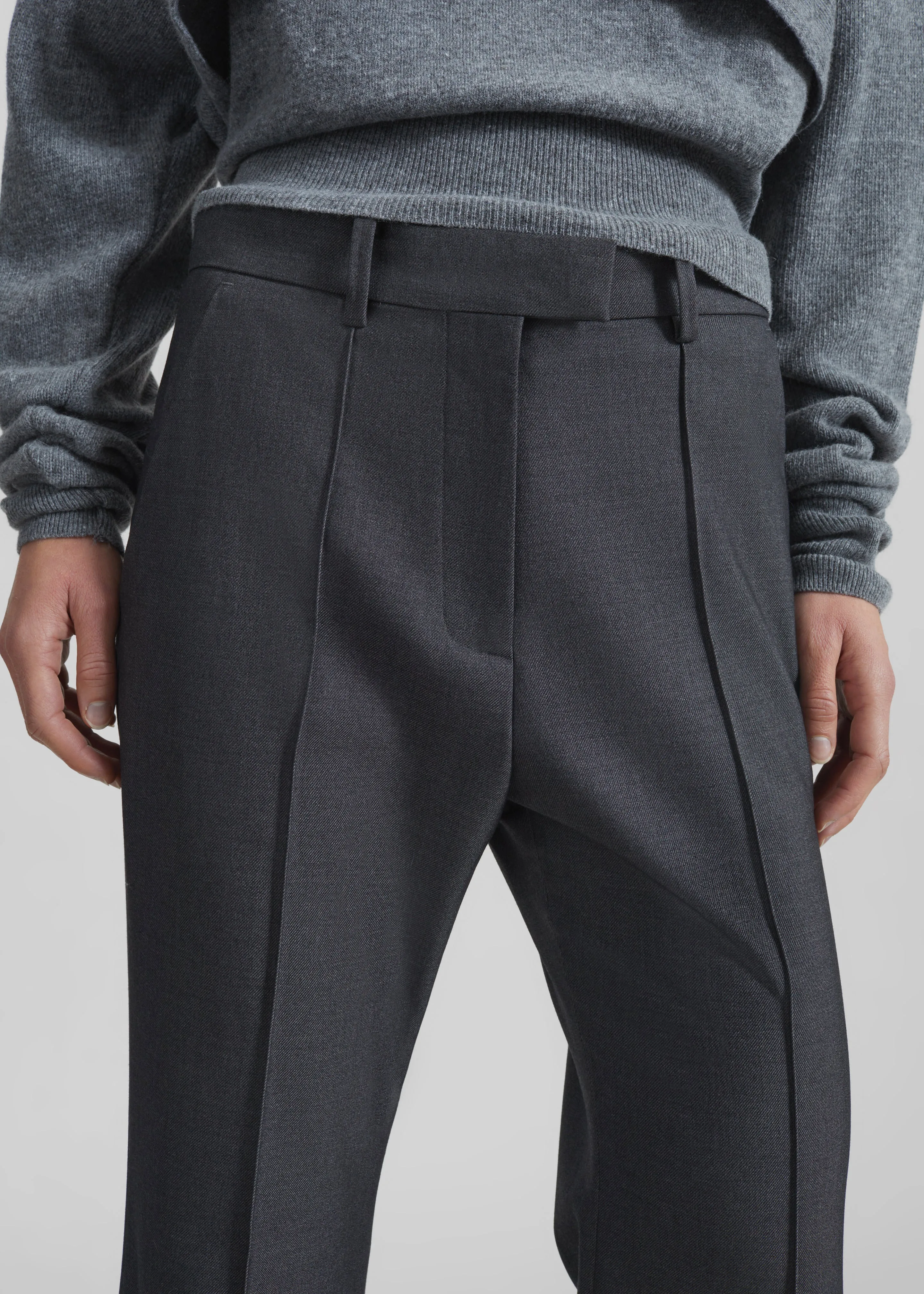 Kvale Pintuck Flared Trousers - Dark Grey sold by Frankie Shop product image thumbnail 5