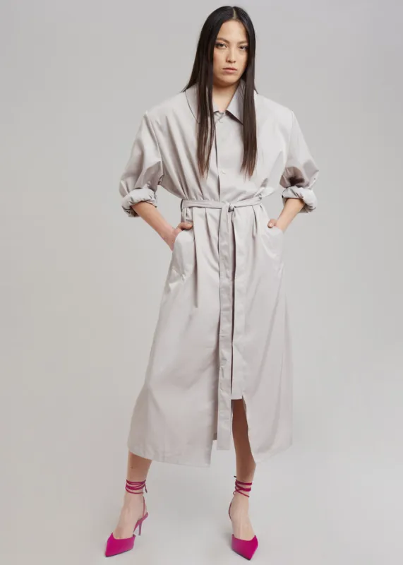Eddie Statement Shoulder Coat - Oyster made by Frankie Shop
