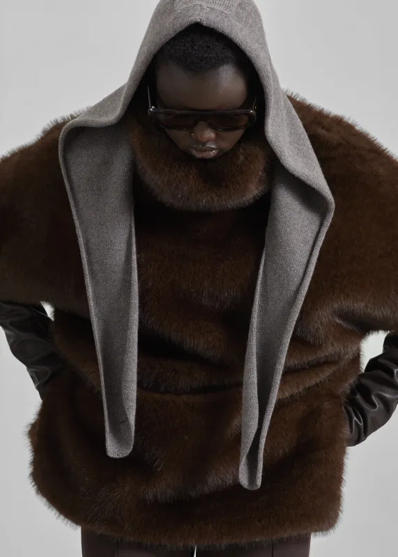 Darkpark Soft Cashmere Wool Balaclava - Brown Melange sold by Frankie Shop