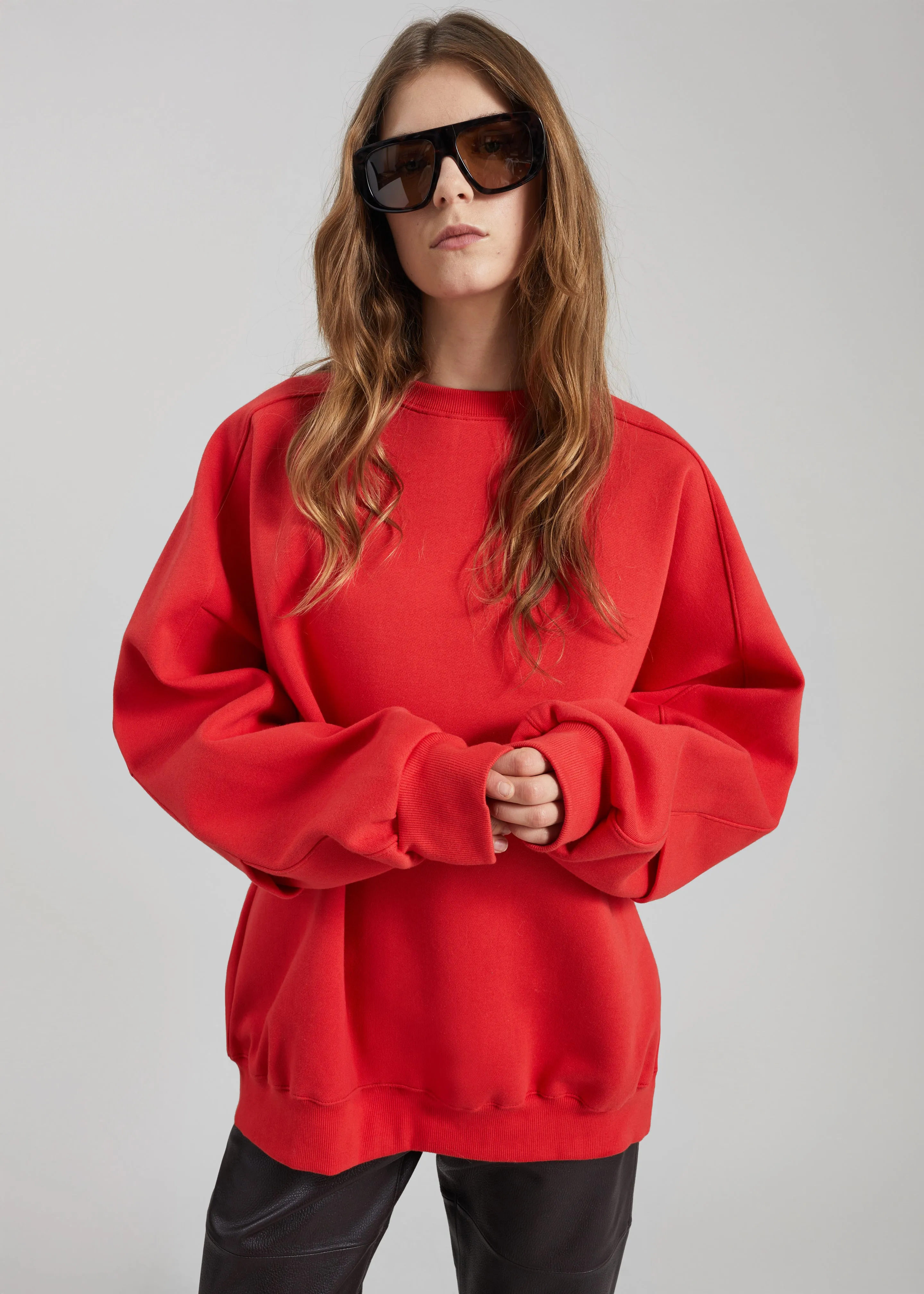 Lonay Balloon Sleeve Sweatshirt - Red sold by Frankie Shop product image thumbnail 4