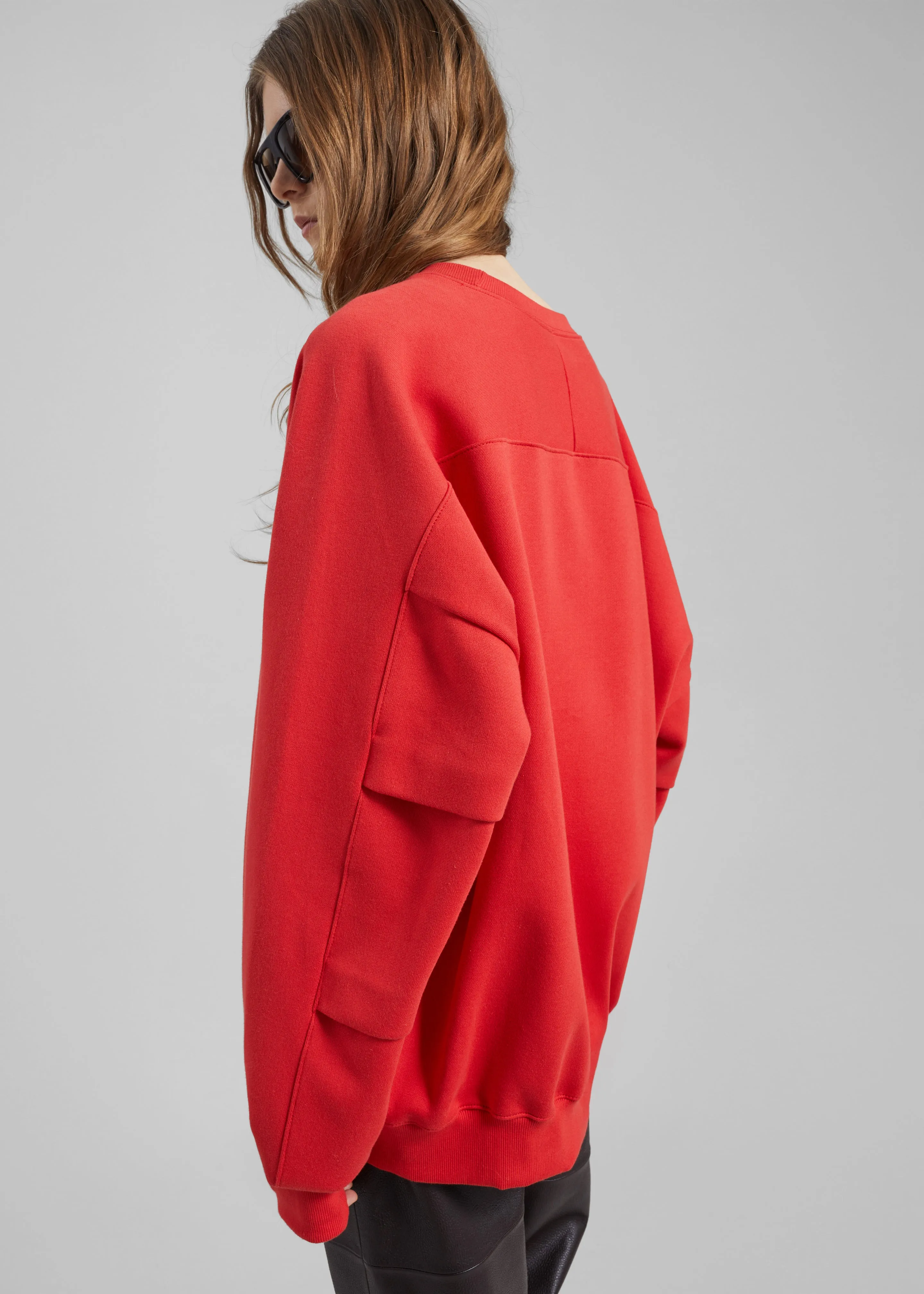 Lonay Balloon Sleeve Sweatshirt - Red sold by Frankie Shop