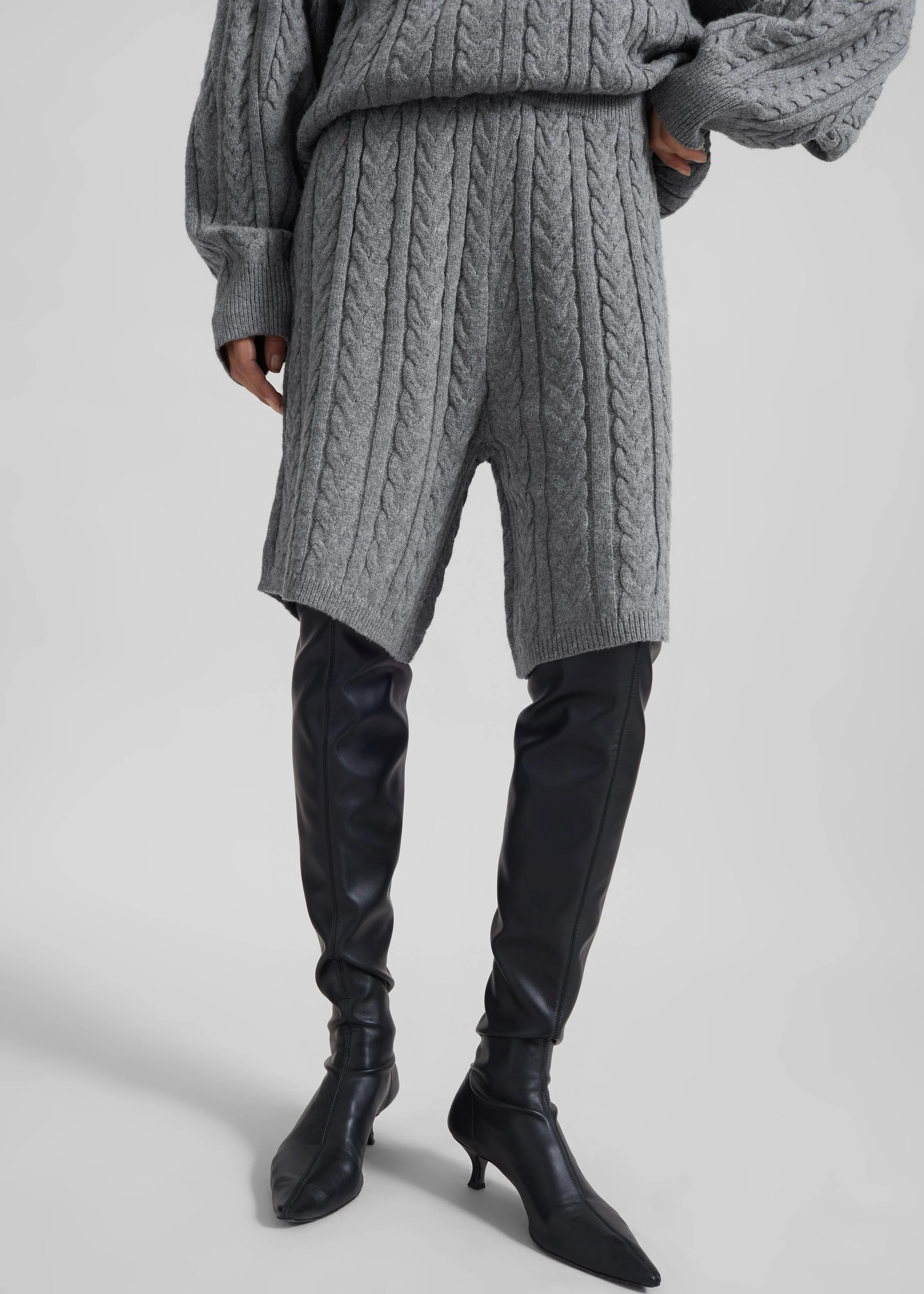 Karmoy Cable Knit Shorts - Grey sold by Frankie Shop product image thumbnail 2