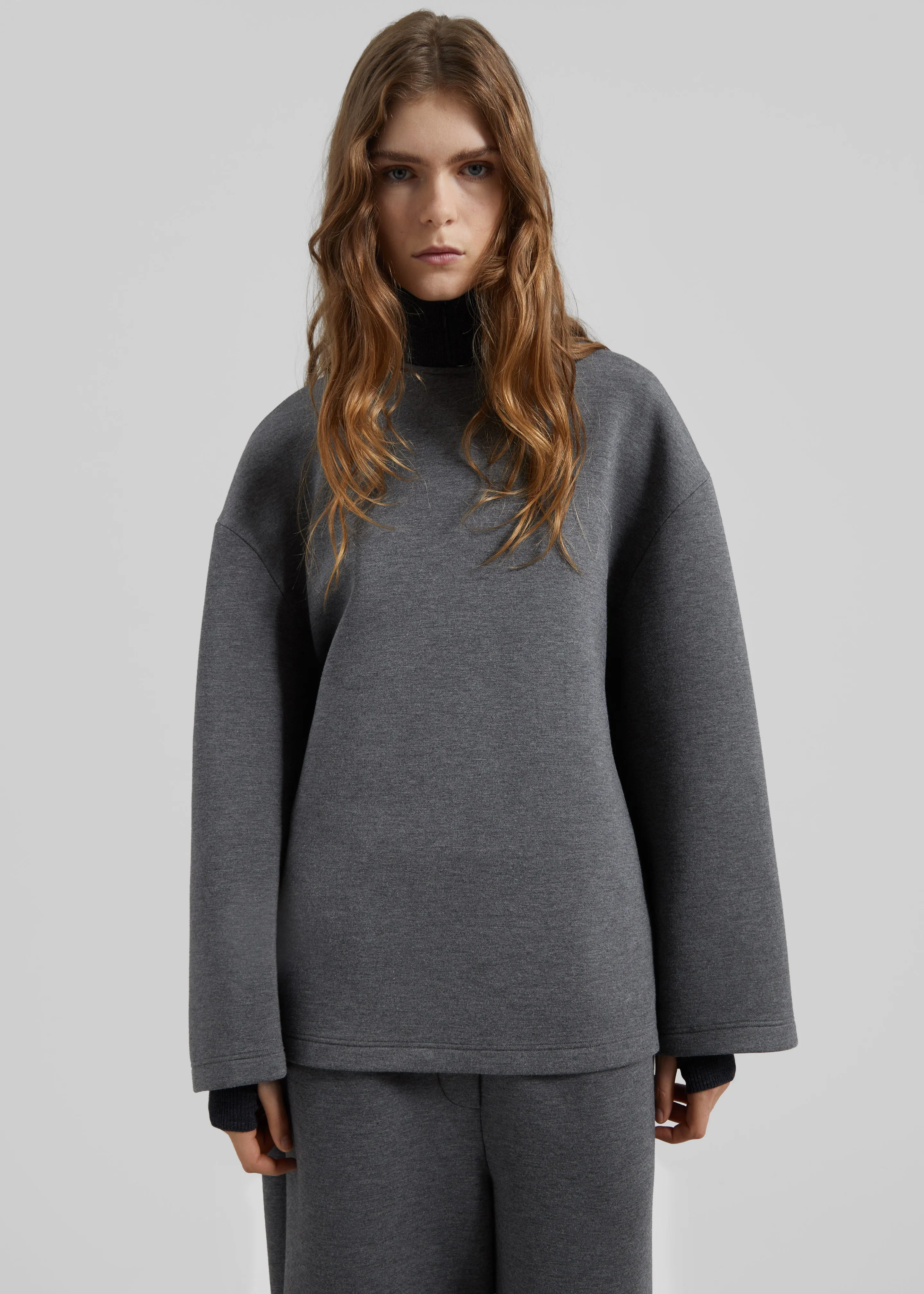 Delancey Long Sleeve Neoprene Top - Dark Grey sold by Frankie Shop product image thumbnail 3