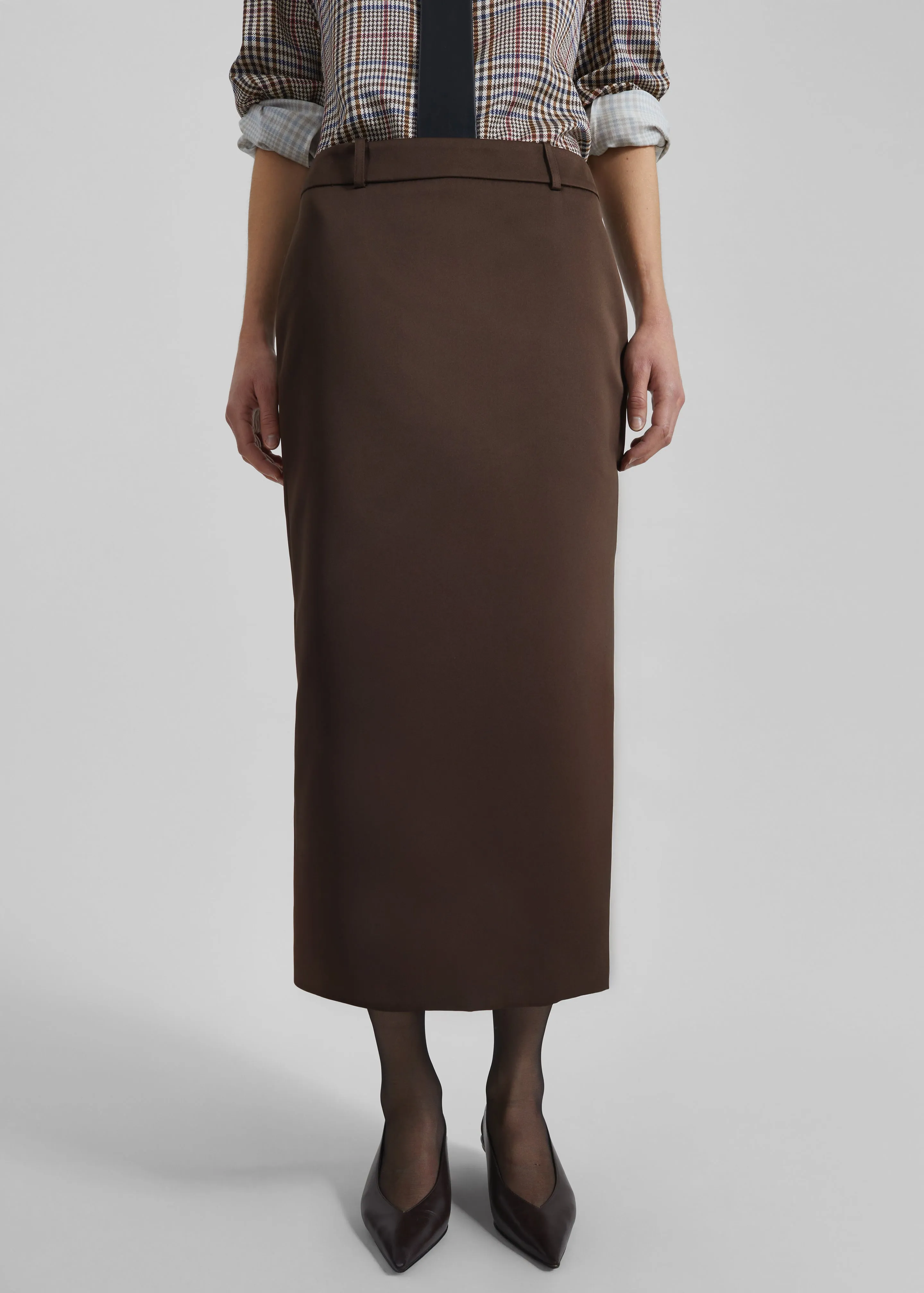 Alrose Satin Midi Skirt - Brown sold by Frankie Shop product image thumbnail 5