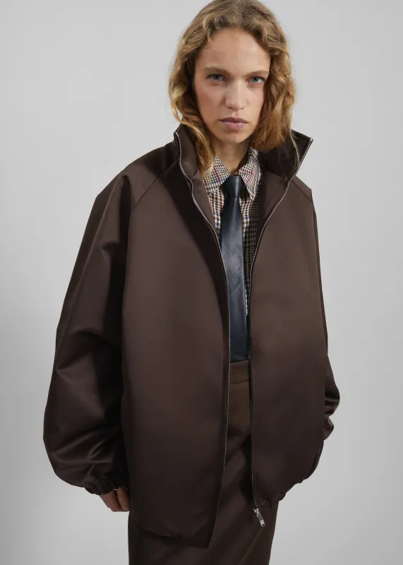Baxter Satin Track Jacket - Brown sold by Frankie Shop