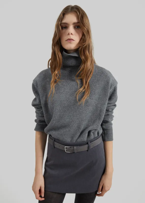 Koler Padded Knit Turtleneck - Grey sold by Frankie Shop
