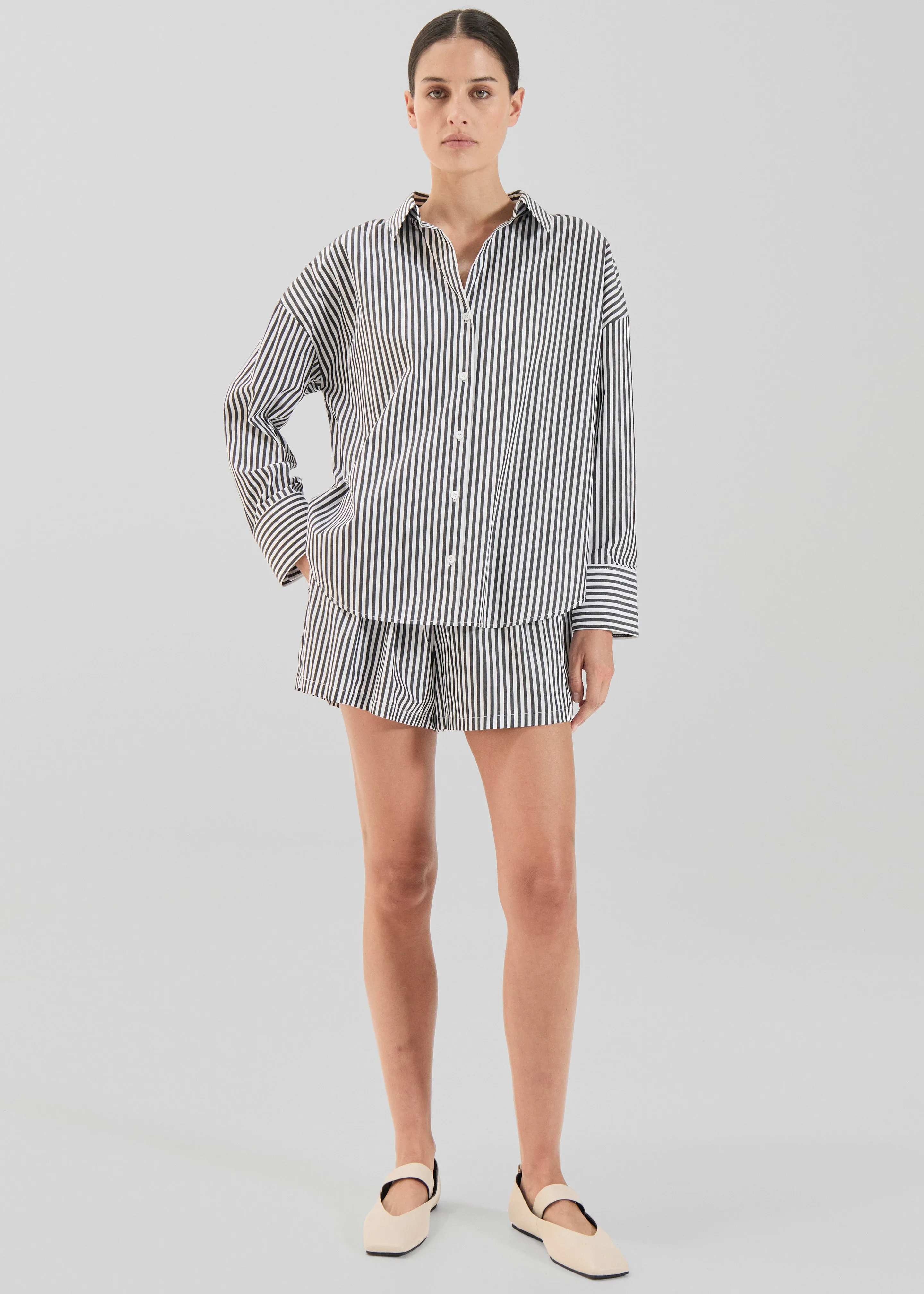 Solaqua Franca Shirt - Noir Stripe sold by Frankie Shop