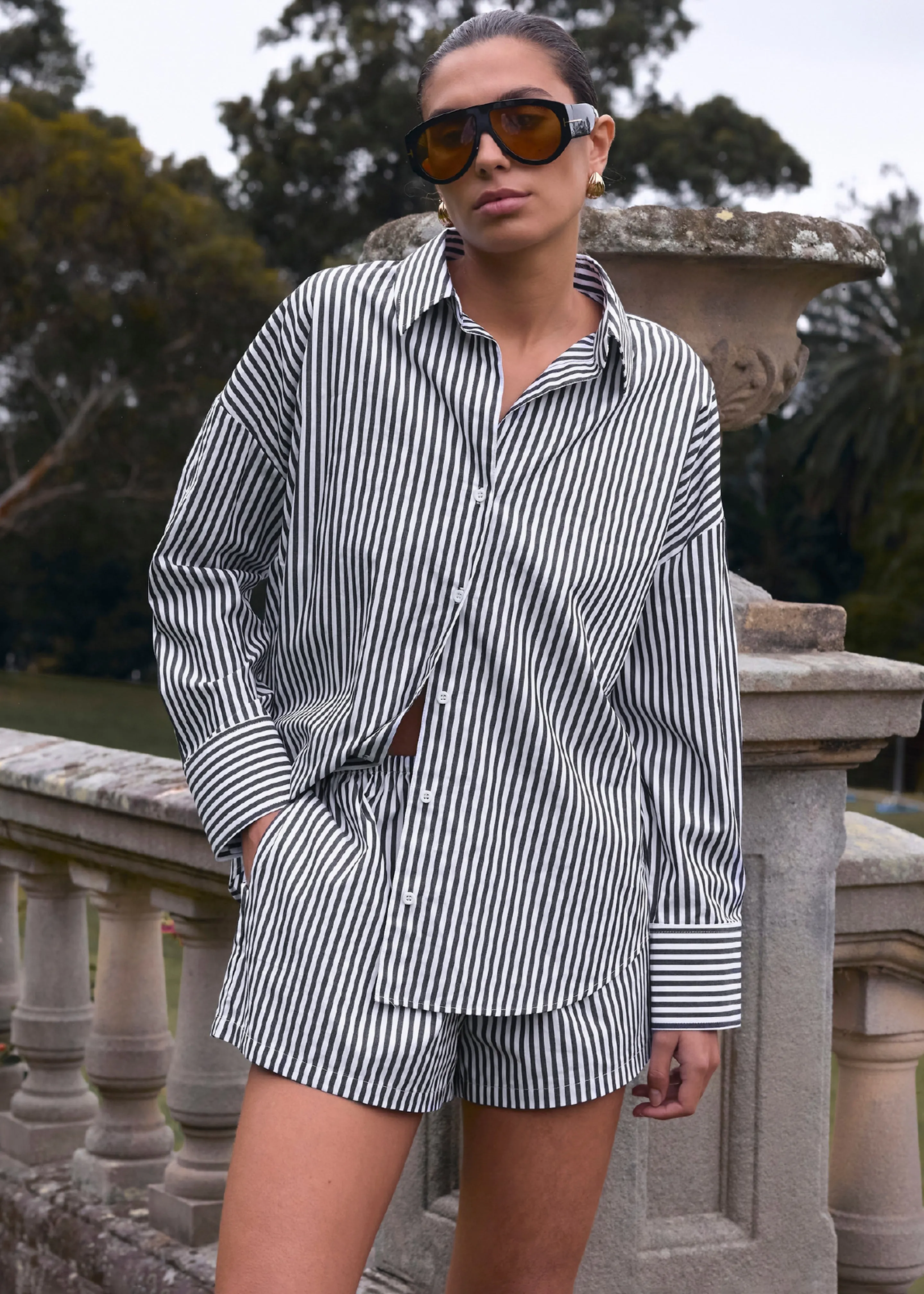 Solaqua Franca Shirt - Noir Stripe sold by Frankie Shop product image thumbnail 2