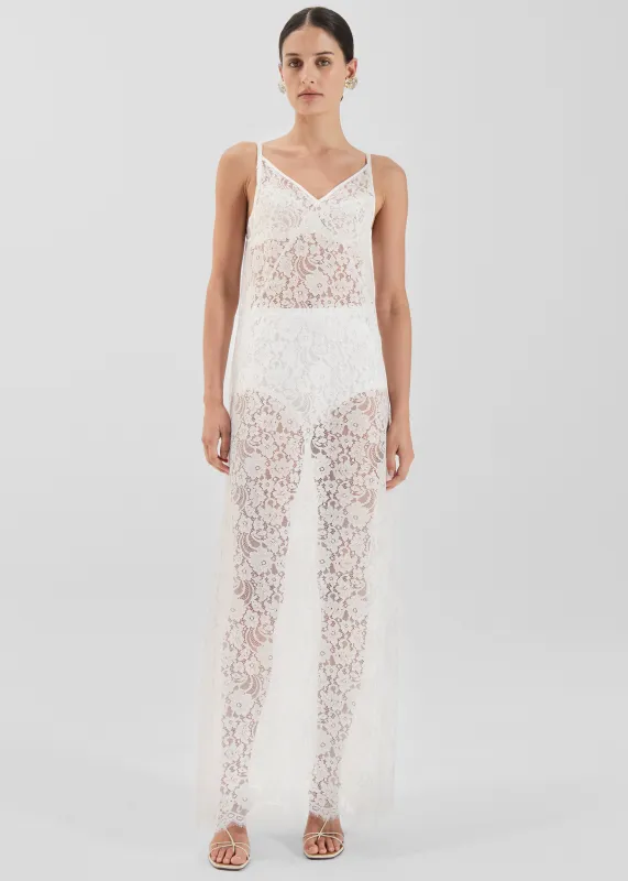 Solaqua Georgette Lace Dress - White made by Frankie Shop