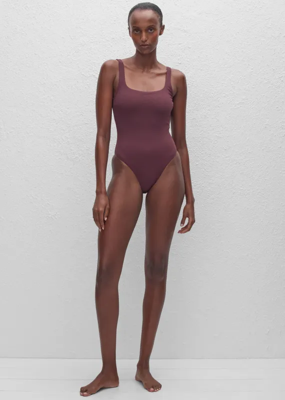 Matteau Nineties Maillot - Aubergine Crinkle sold by Frankie Shop