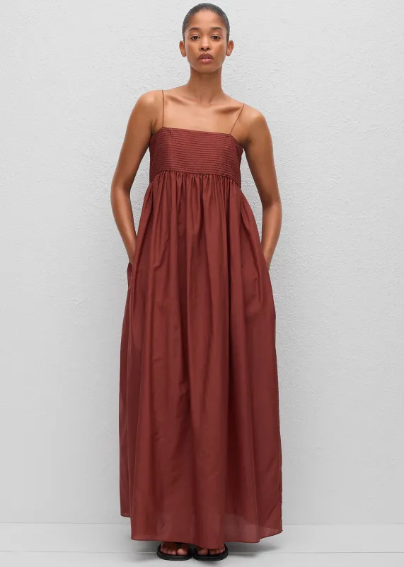 Matteau Empire Pintuck Bodice Dress - Maroc sold by Frankie Shop