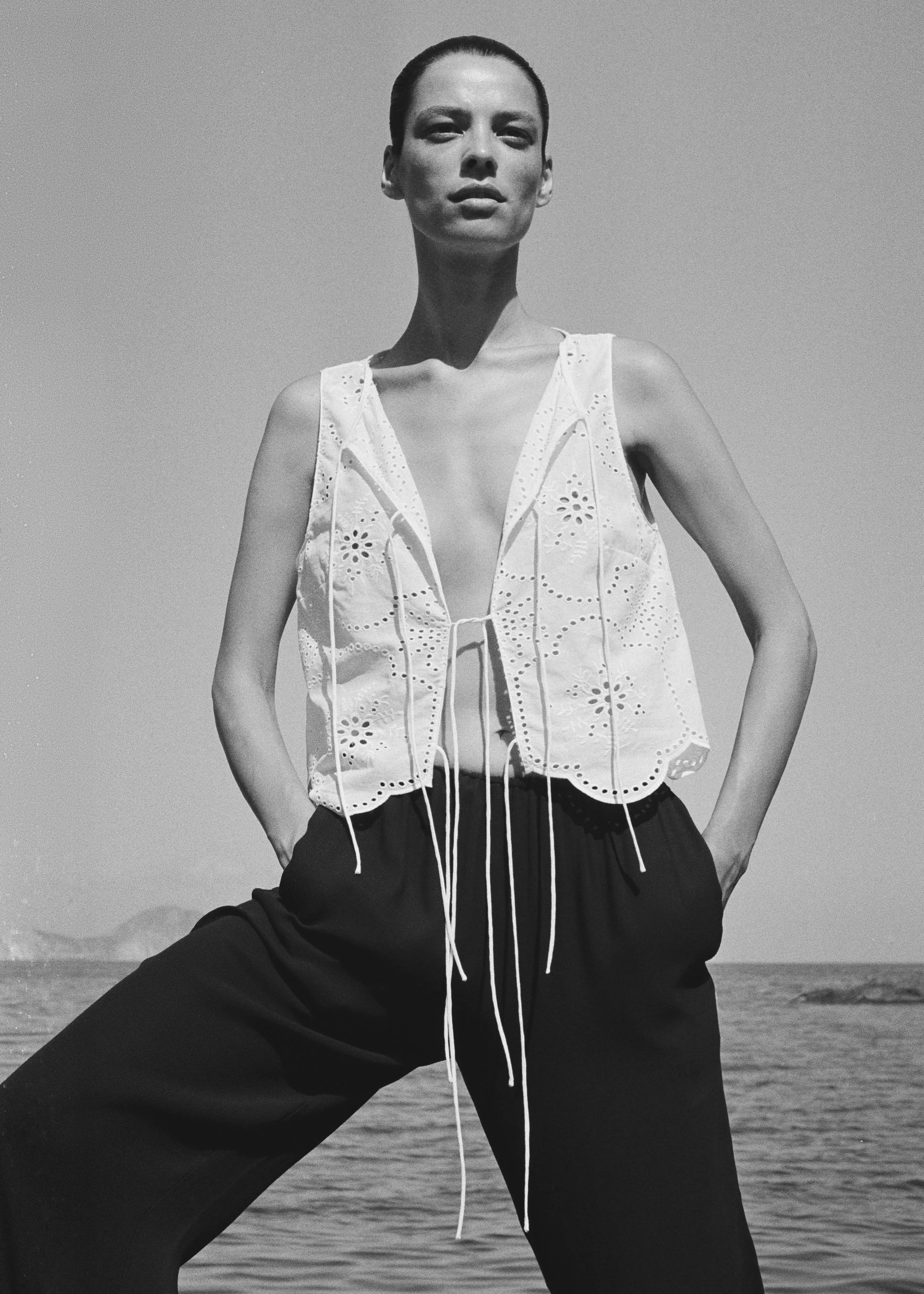 Matteau Broderie Tie Blouse - White sold by Frankie Shop product image thumbnail 5