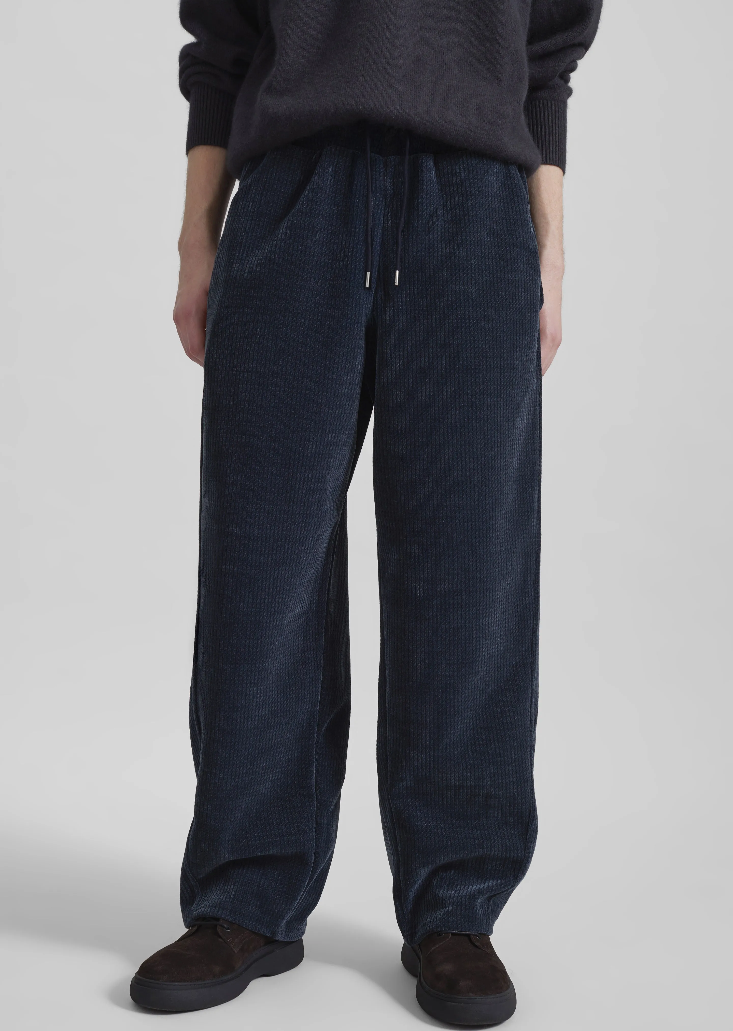 Renzo Velvet Pants - Navy sold by Frankie Shop