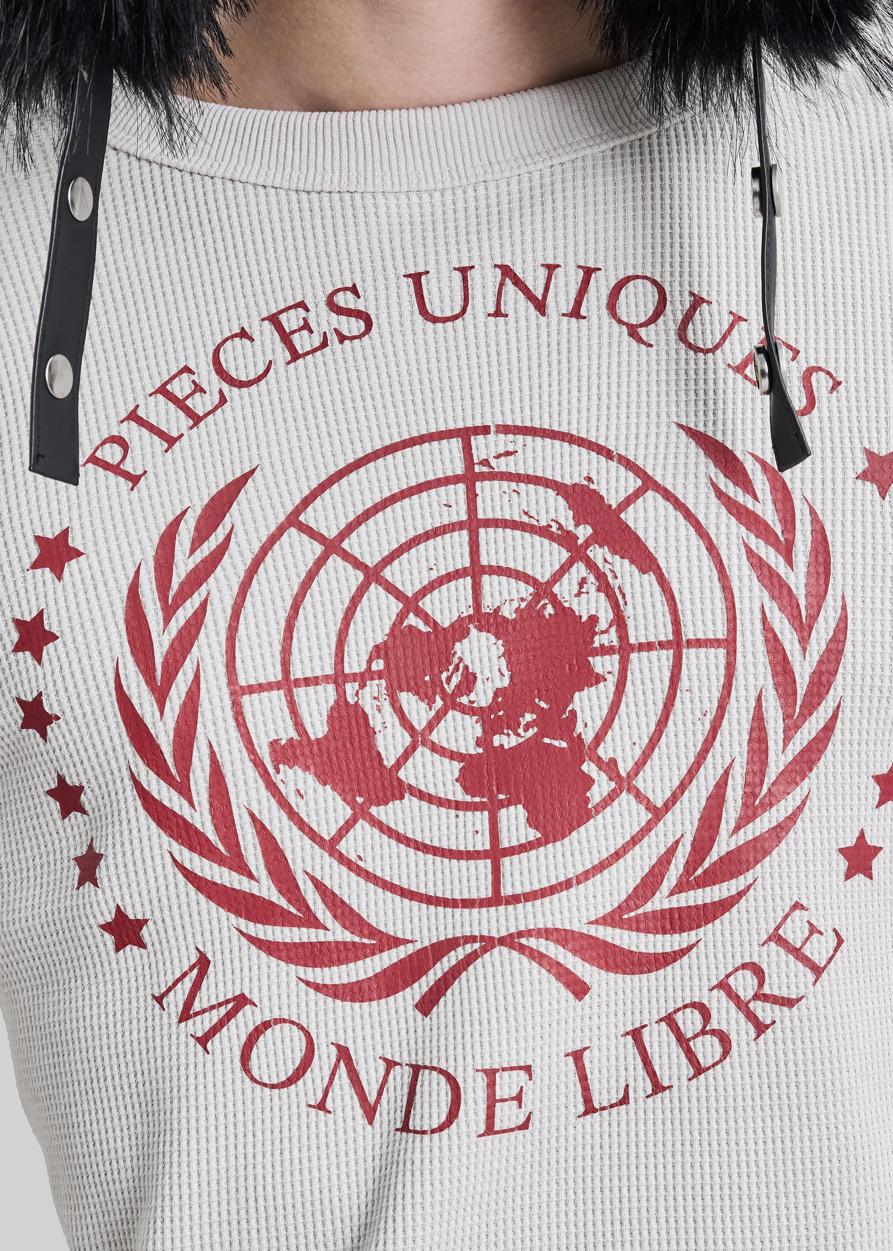 Pieces Uniques Monde Libre Thermal T-Shirt - Grey sold by Frankie Shop product image thumbnail 2