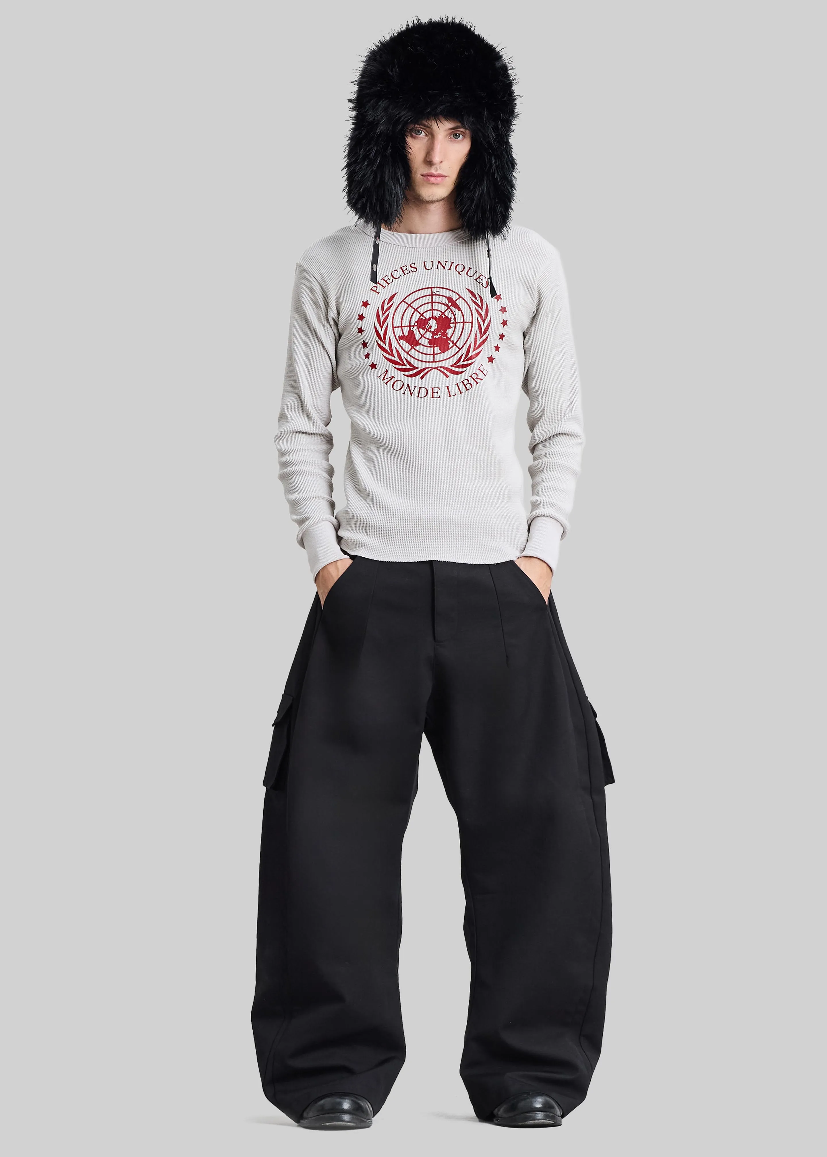 Pieces Uniques Monde Libre Thermal T-Shirt - Grey sold by Frankie Shop product image thumbnail 3