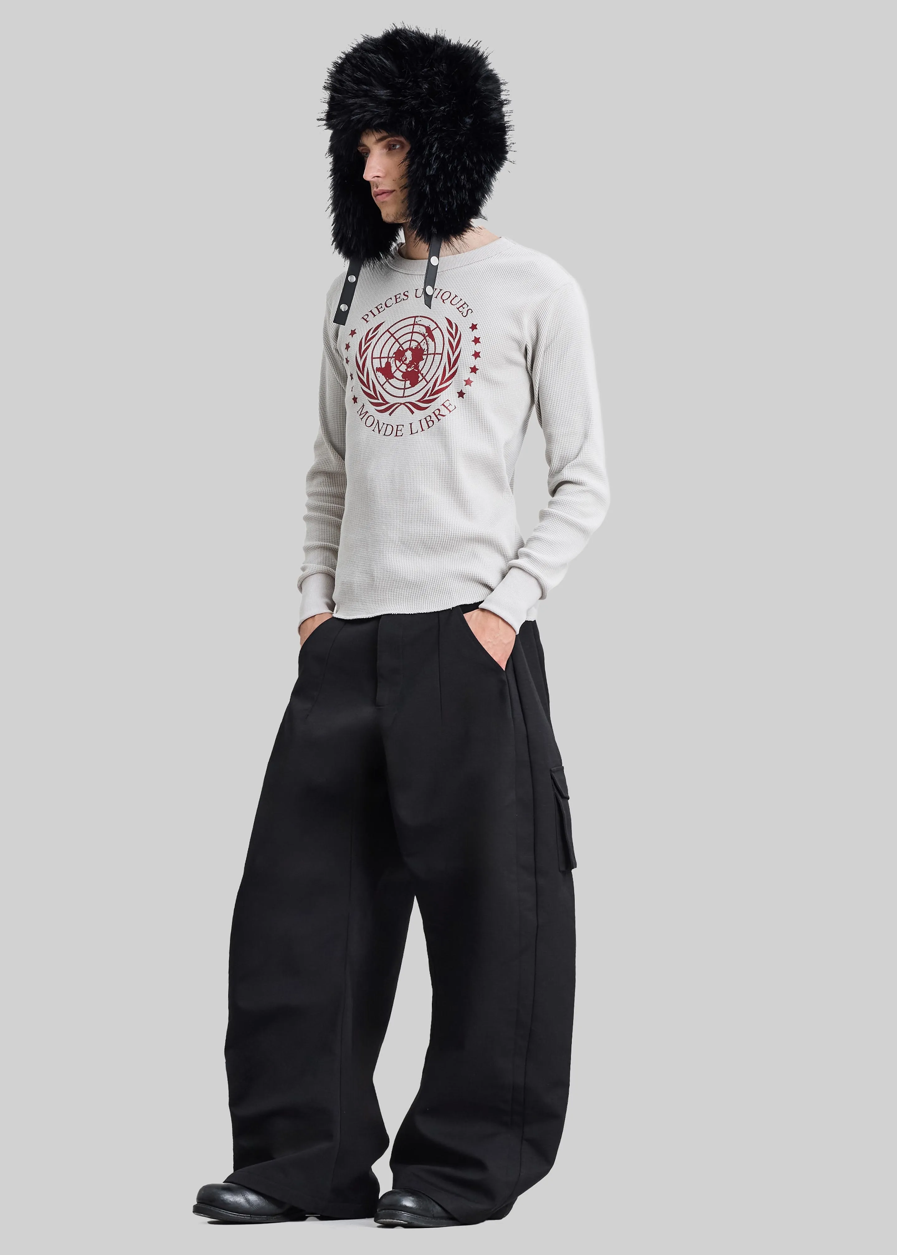 Pieces Uniques Monde Libre Thermal T-Shirt - Grey sold by Frankie Shop product image thumbnail 4