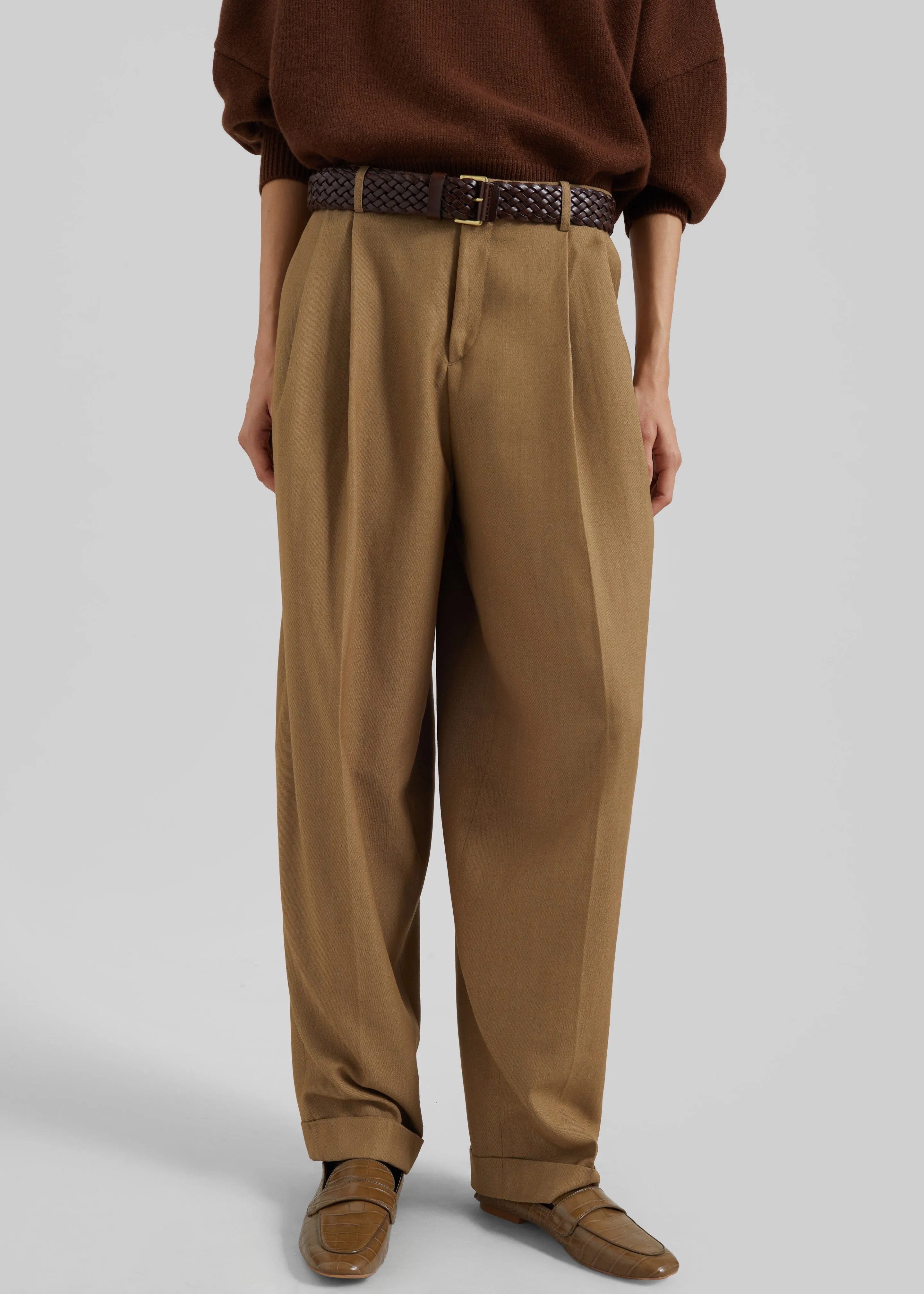 Canberra Pleated Trousers - Camel sold by Frankie Shop product image thumbnail 5