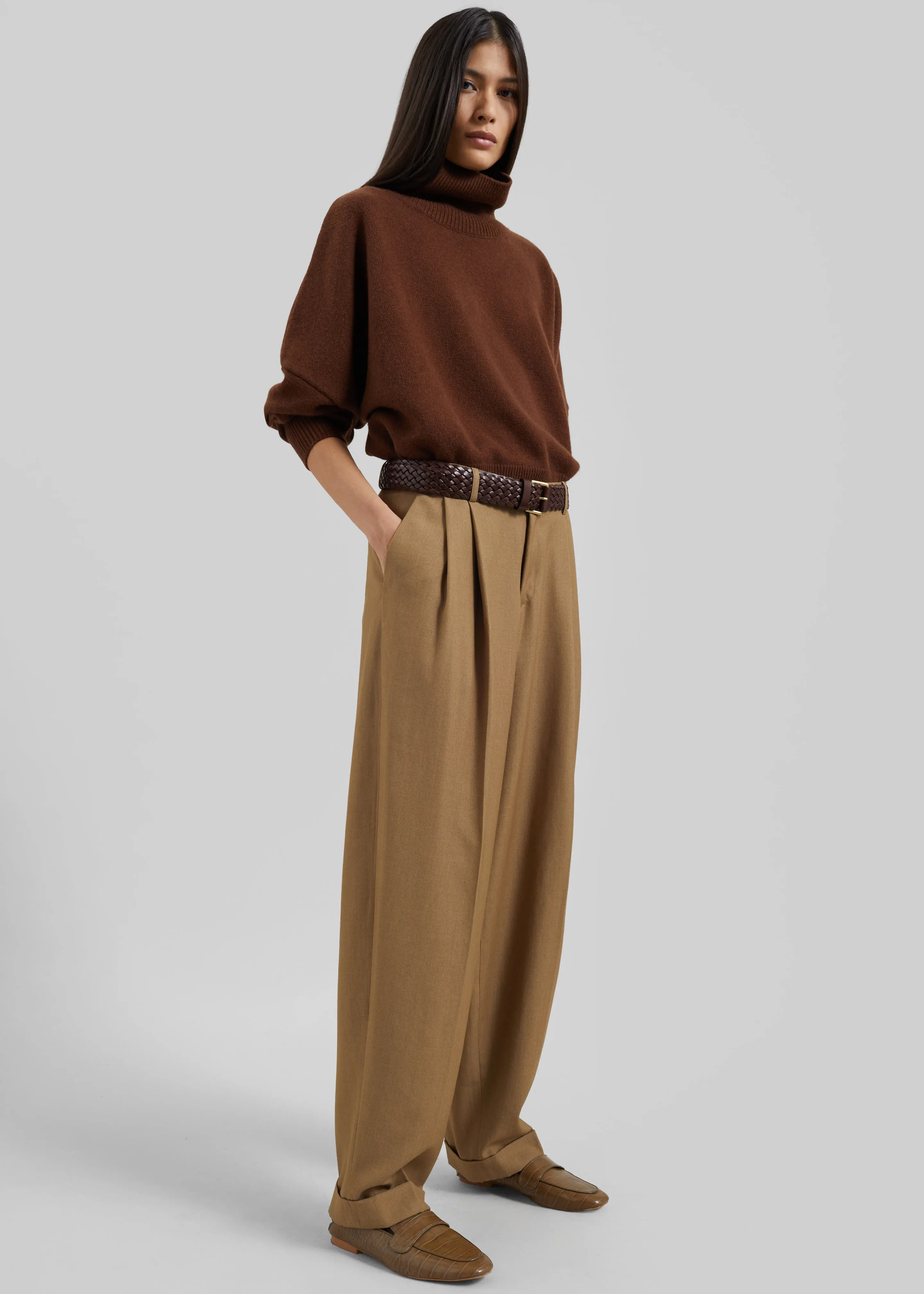 Canberra Pleated Trousers - Camel sold by Frankie Shop product image thumbnail 2