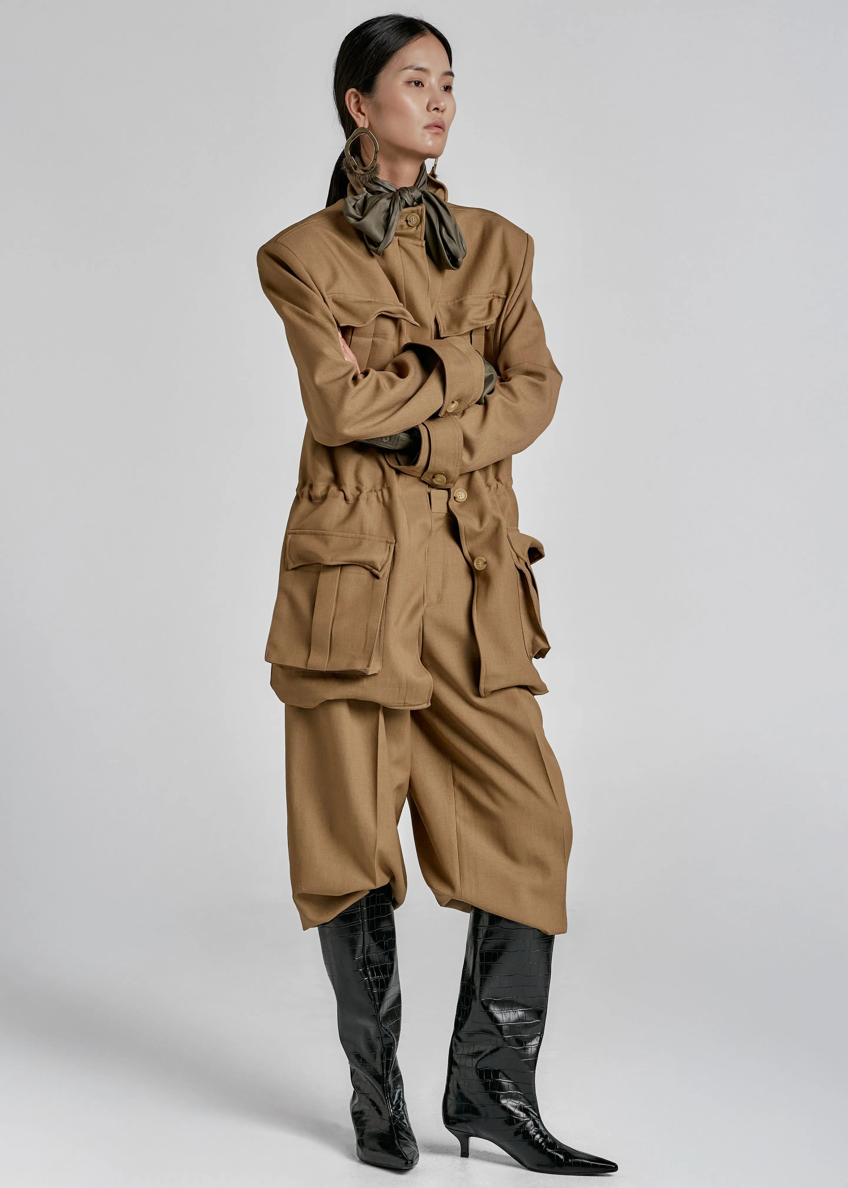 Canberra Pleated Trousers - Camel sold by Frankie Shop product image thumbnail 3