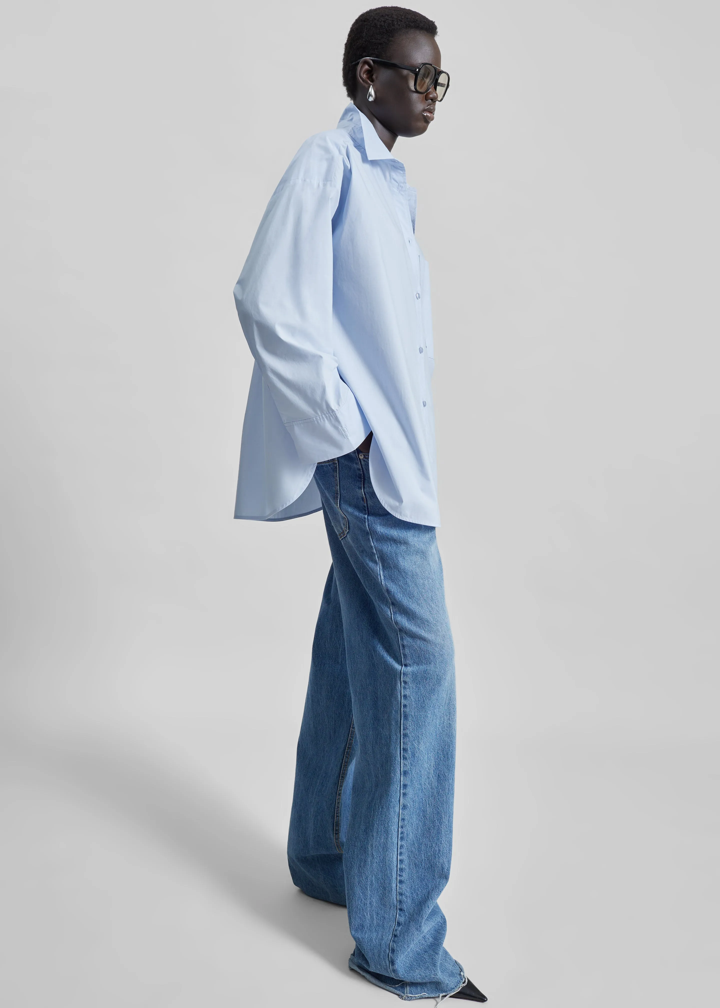By Malene Birger Derris Cotton Shirt - Periwinkle Blue sold by Frankie Shop