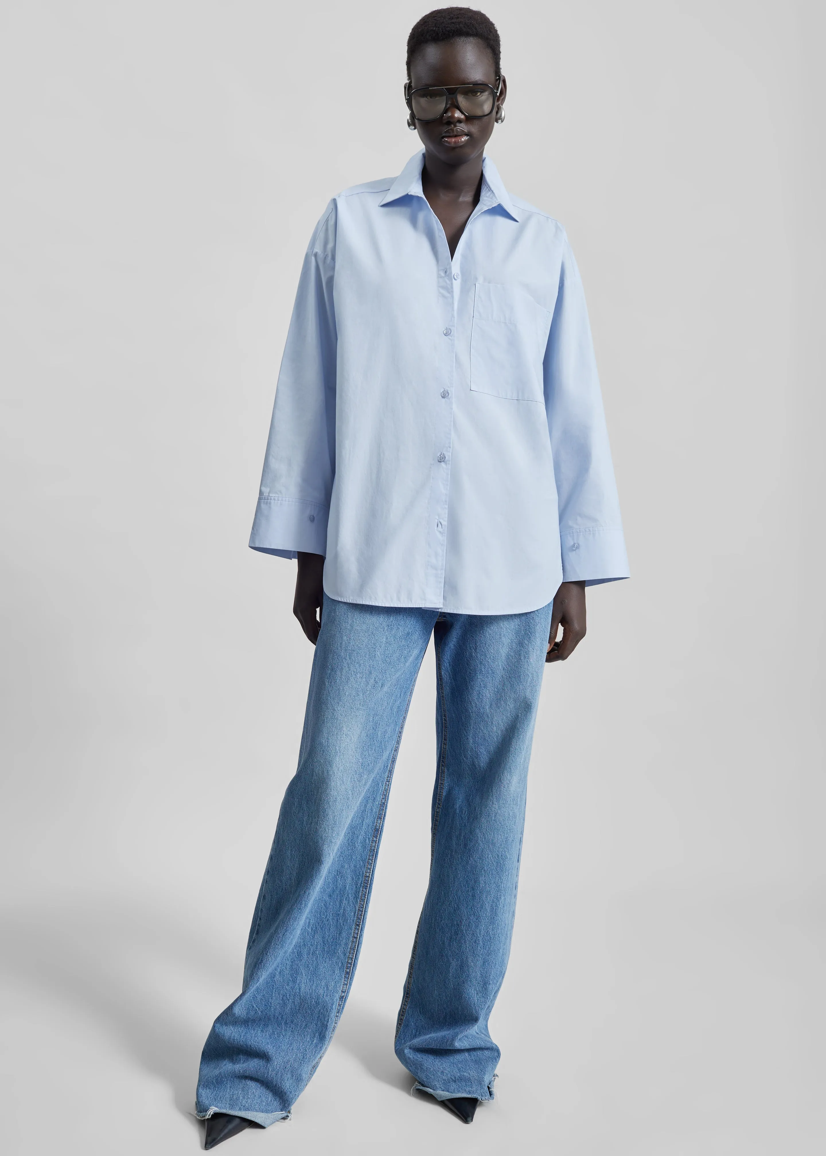 By Malene Birger Derris Cotton Shirt - Periwinkle Blue sold by Frankie Shop product image thumbnail 5